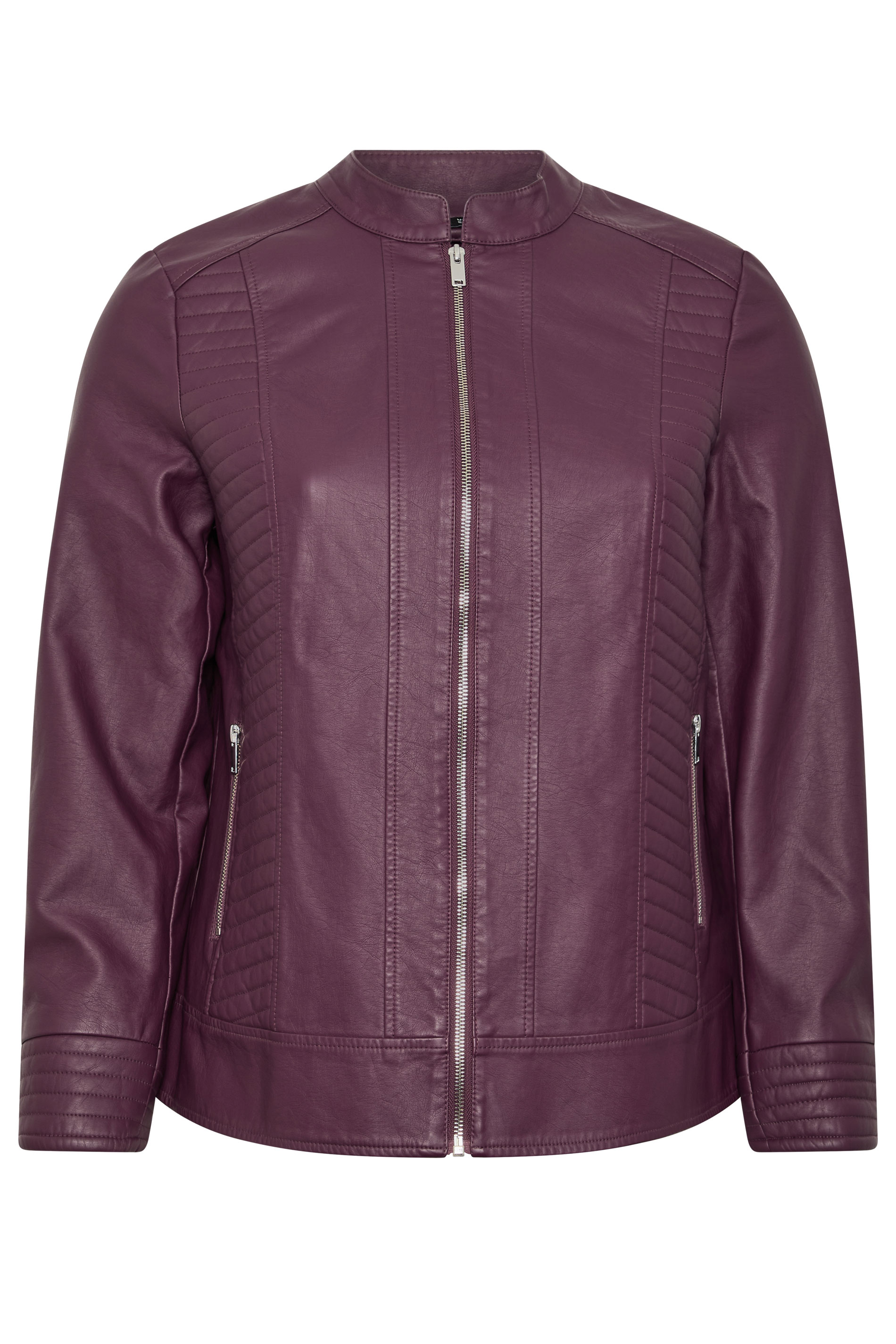 YOURS Plus Size Burgundy Red Faux Leather Jacket | Yours Clothing 6