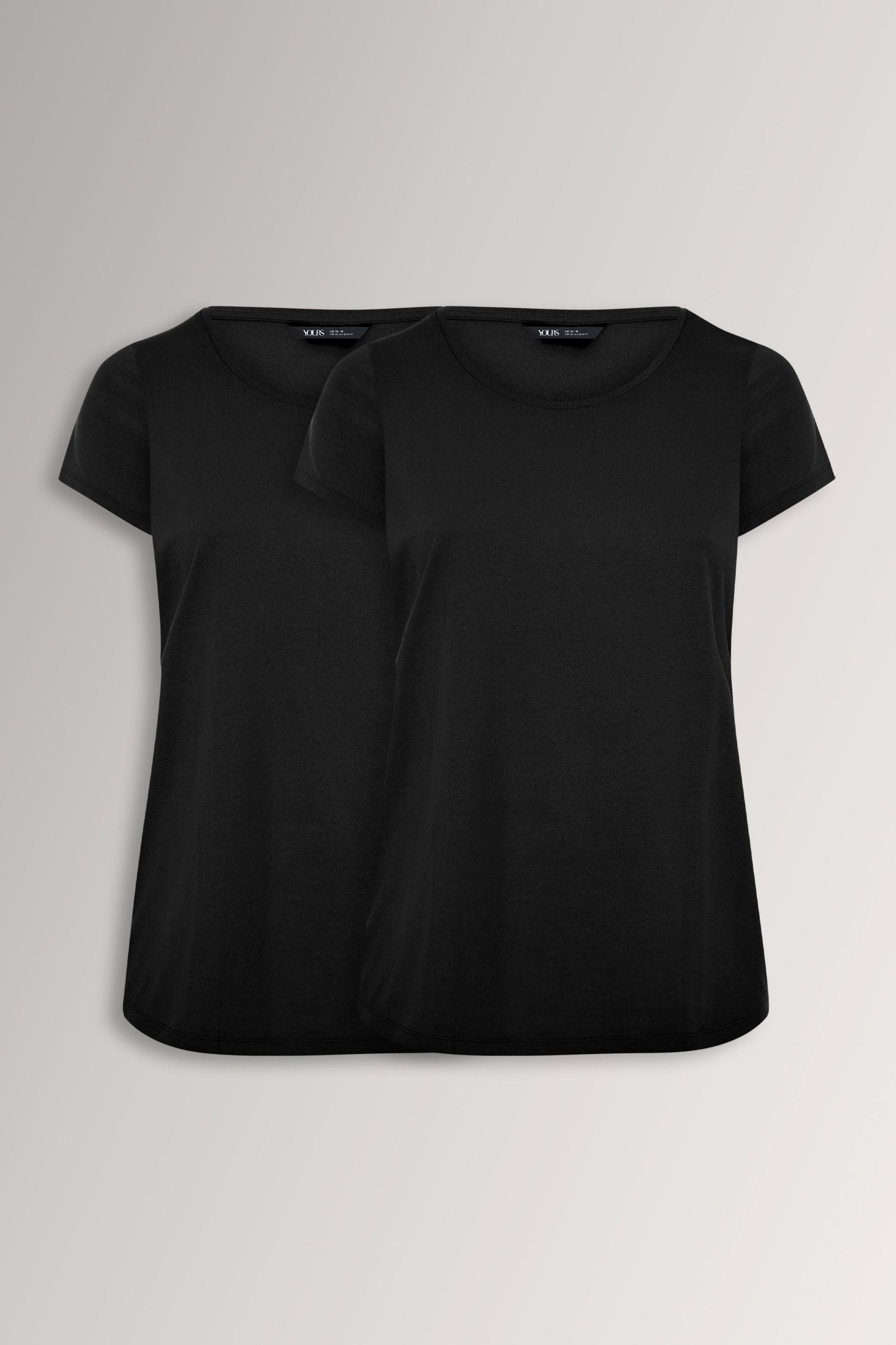 YOURS 2 PACK Plus Size Black Core T-Shirts | Yours Clothing 3