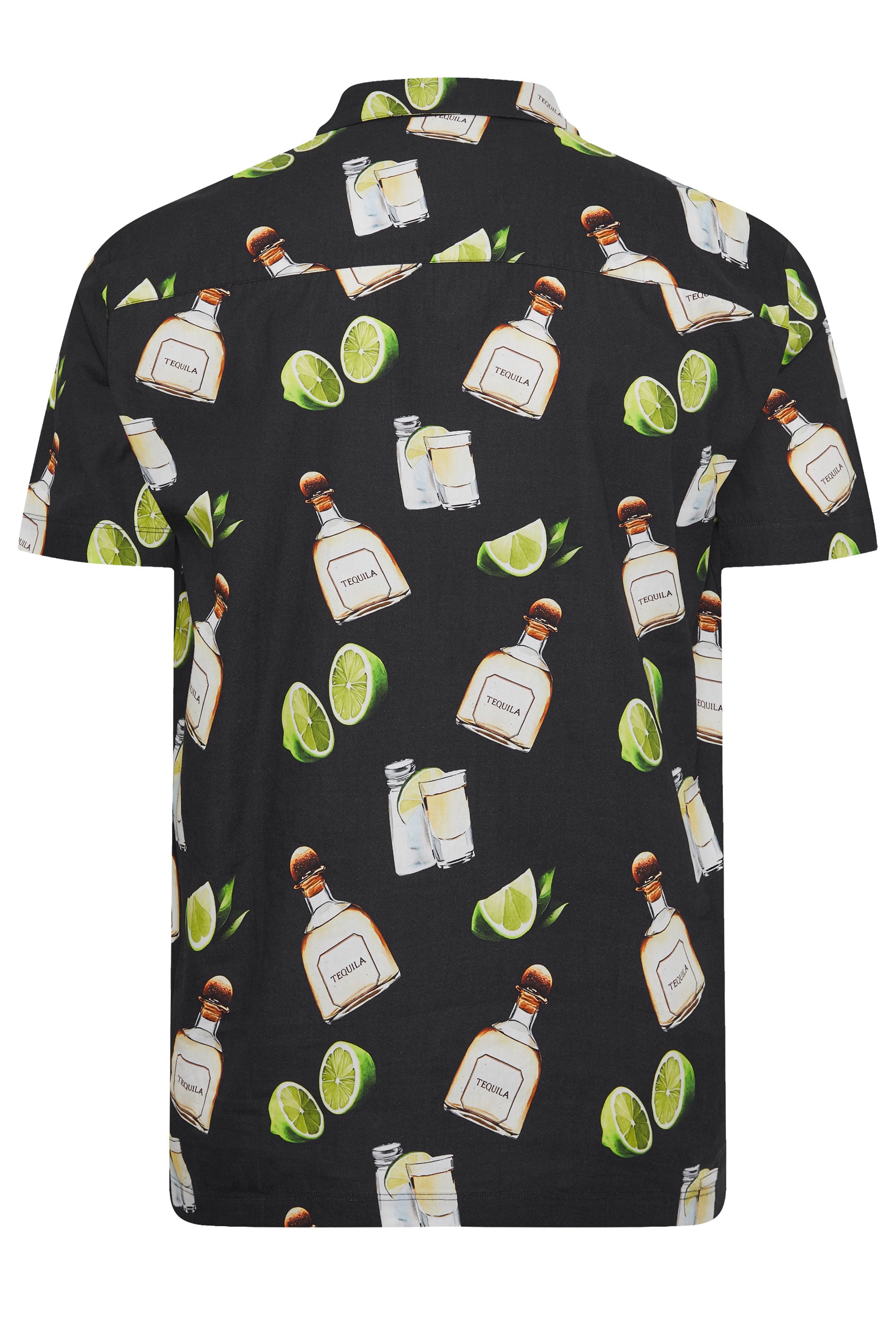 BadRhino Big & Tall Black Tequila Print Revere Shirt | BadRhino 6