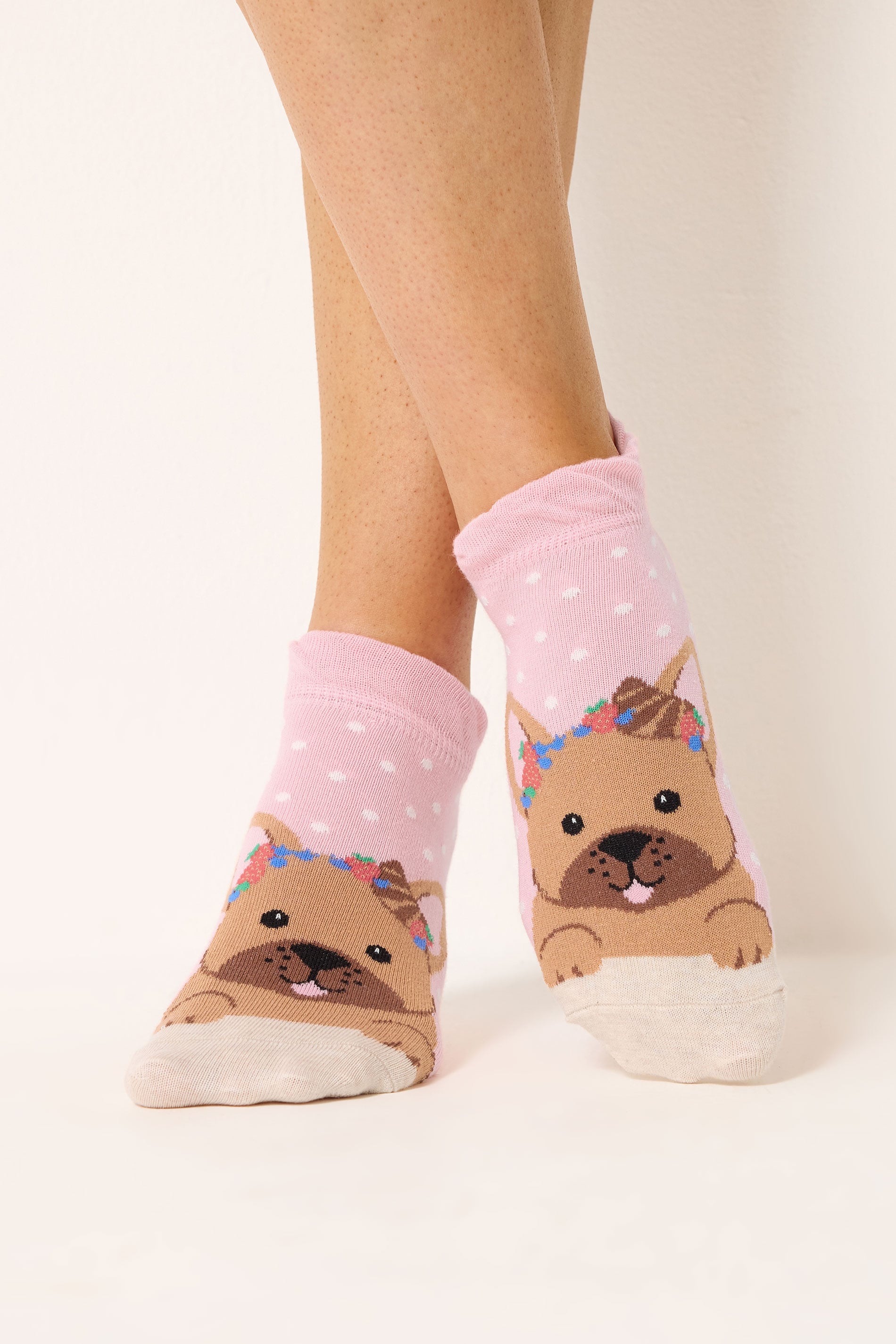 YOURSET 4 PACK Plus Size Pink Brunch Print Trainer Liner Socks | Yours Clothing 2