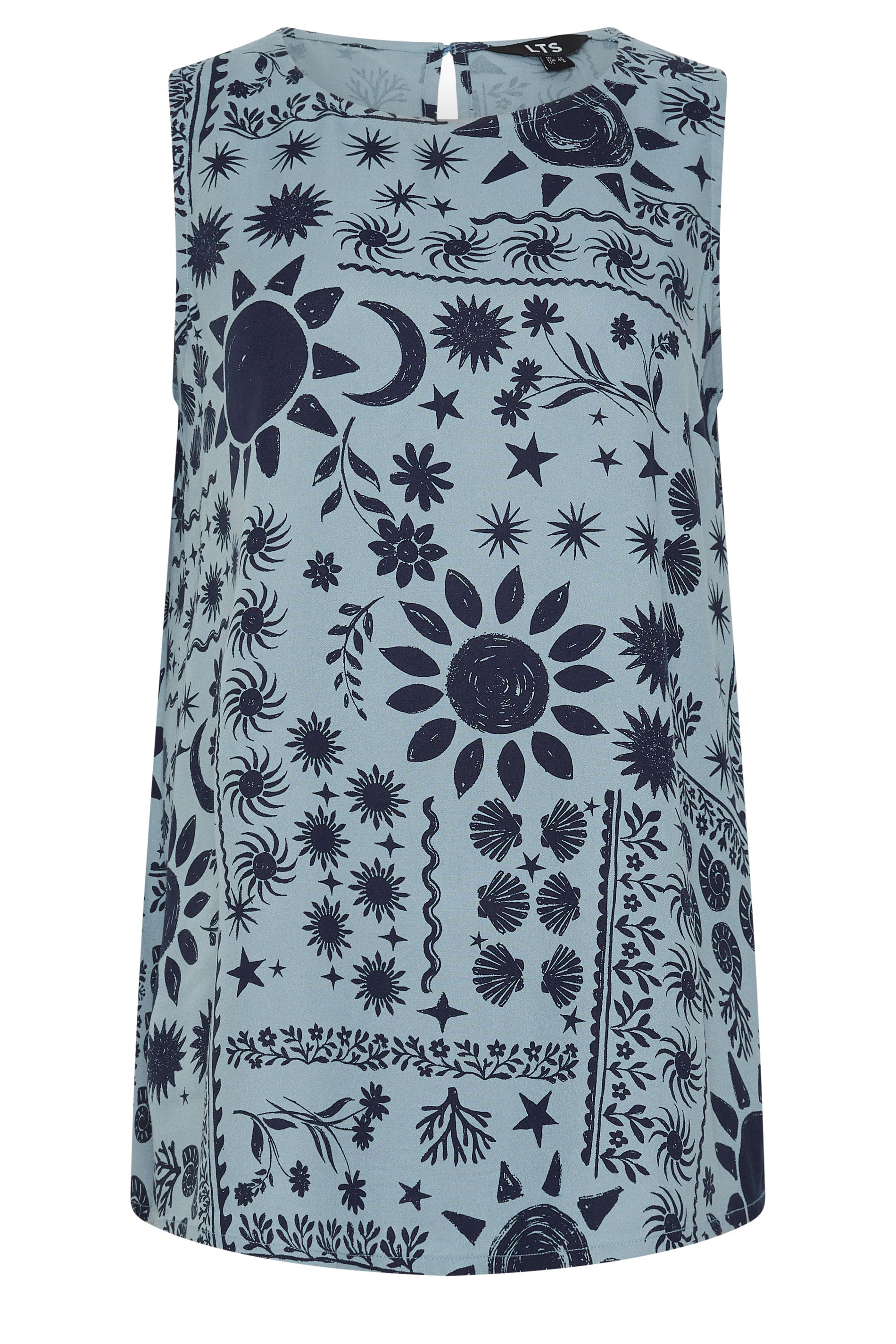 LTS Tall Blue Coastal Print Sleeveless Top | Long Tall Sally 7