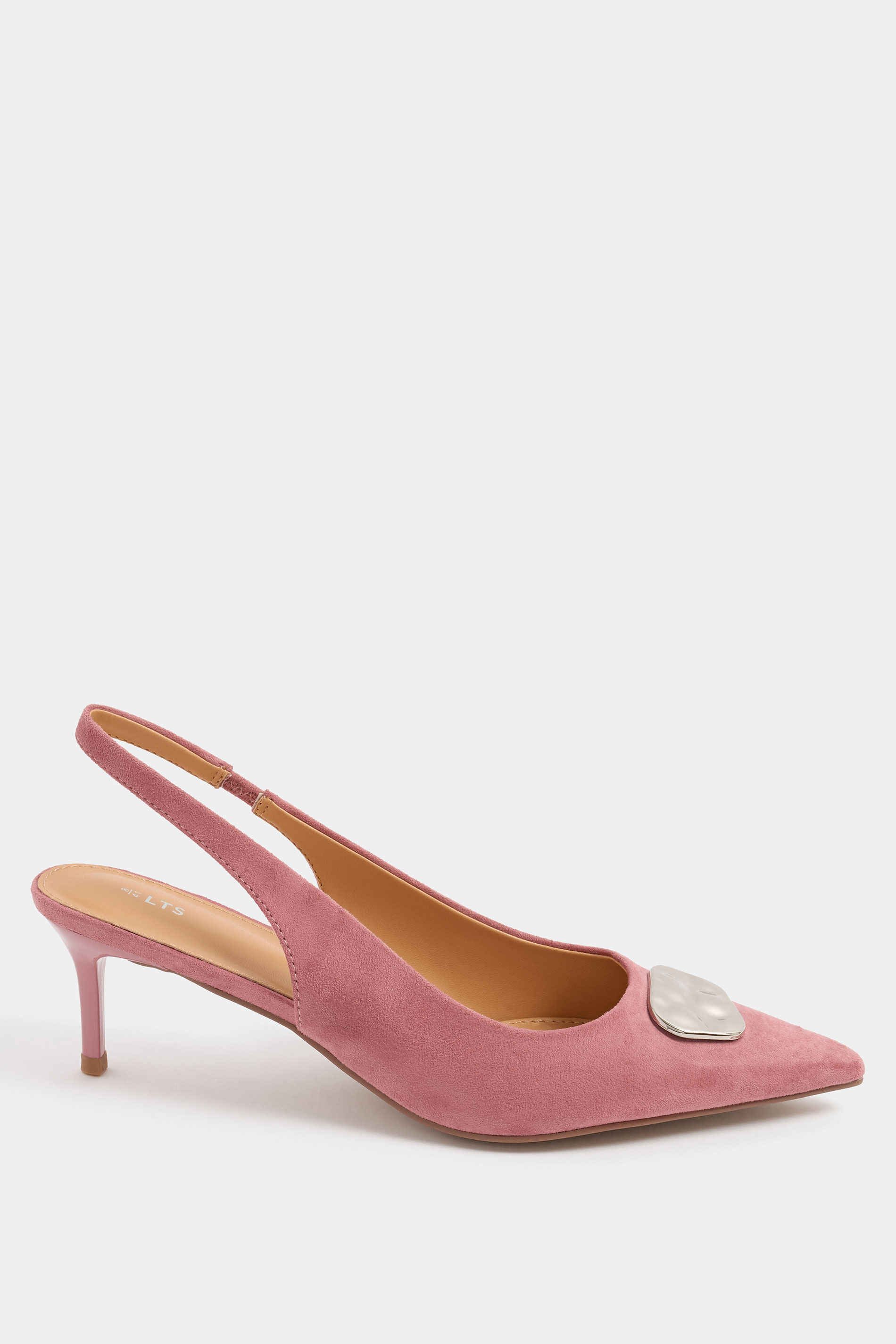 LTS Pink Hammered Slingback Heels In Standard Fit | Long Tall Sally 2