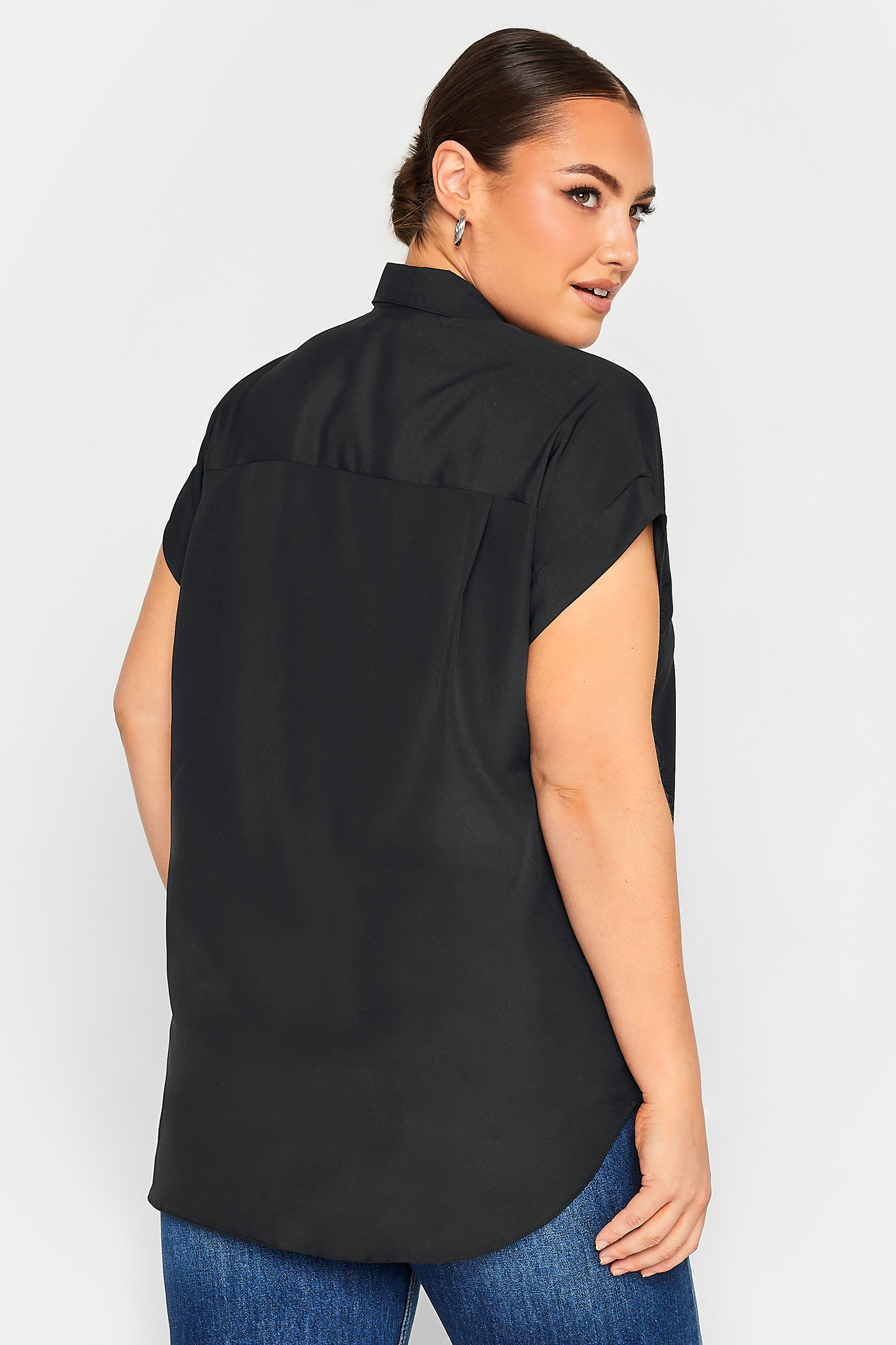 YOURS Plus Size Black Short Sleeve Shirt | Yours Clothing 3