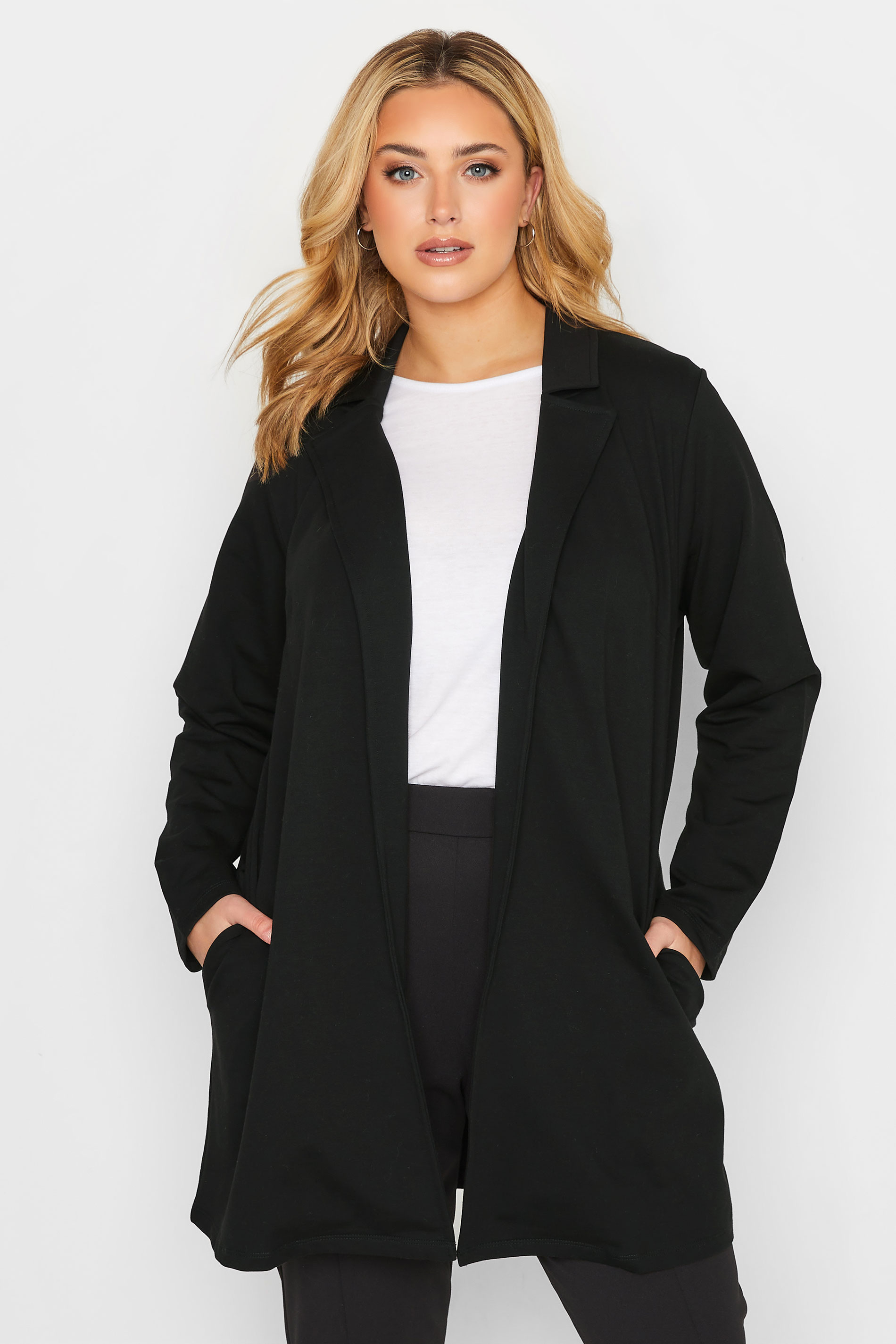 Curve Black Blazer Jacket | Yours Clothing 1