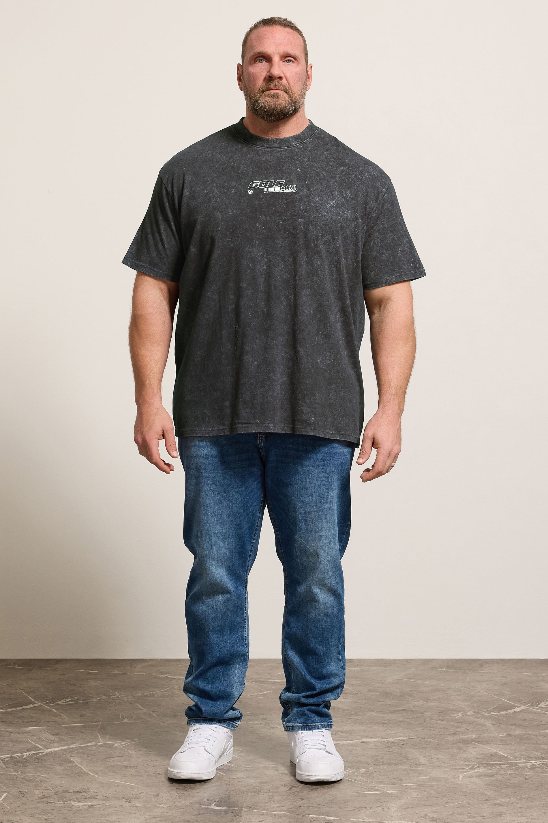 BadRhino Big & Tall Black Acid Wash Golf GTI Graphic T-Shirt | BadRhino 1