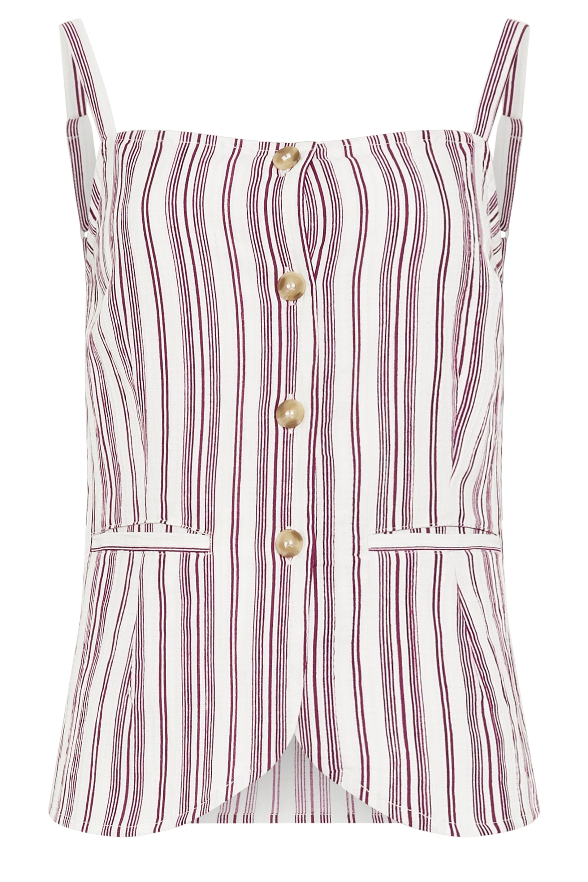 LTS Tall Women's Red Stripe Button Waistcoat | Long Tall Sally 6