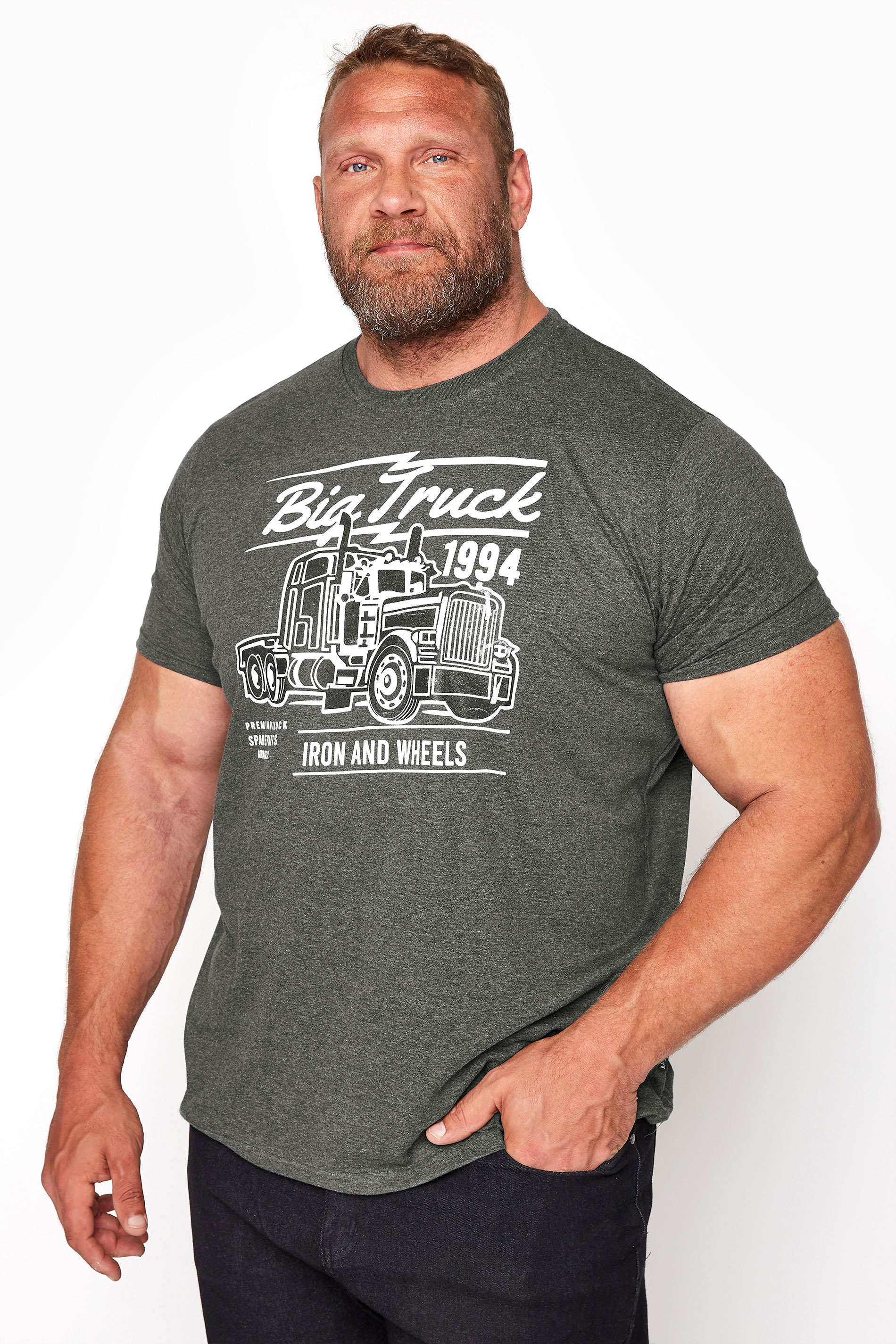 BadRhino Big & Tall Charcoal Grey Truck Graphic Print T-Shirt_M.jpg