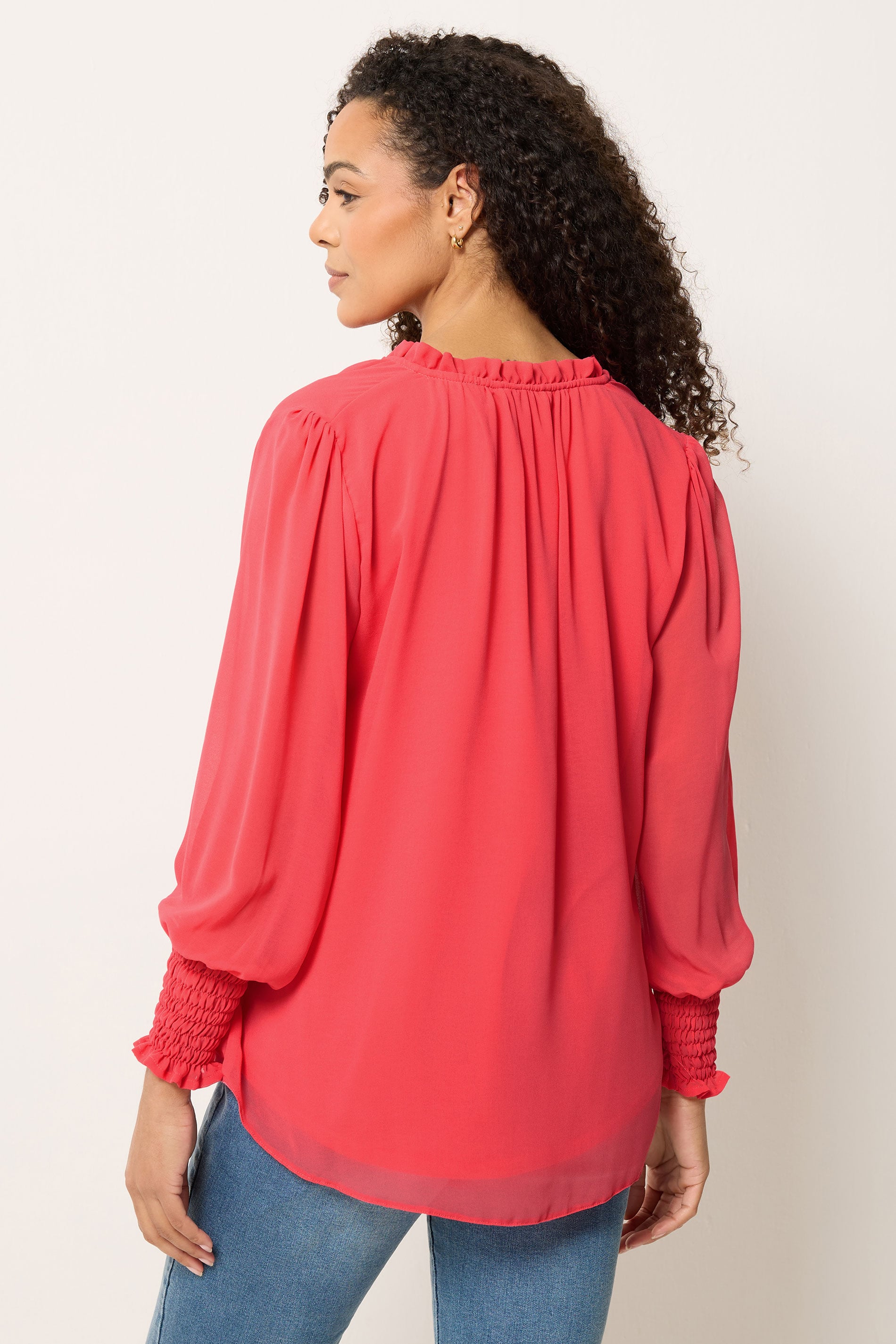 M&Co Orange Tie Neck Blouse | M&Co 2