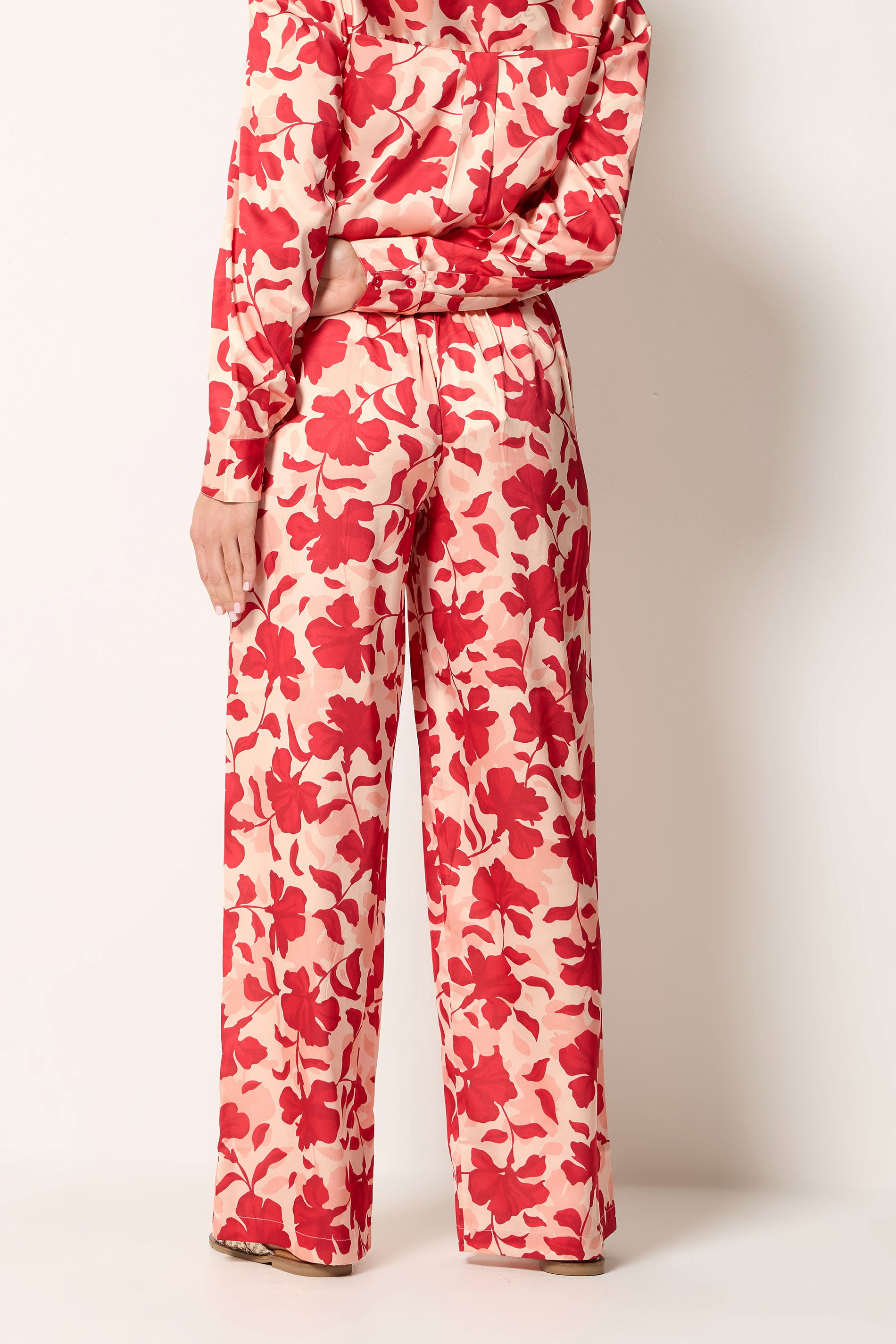 LTS Tall Women's Pink Floral Satin Wide Leg Trousers | Long Tall Sally 4