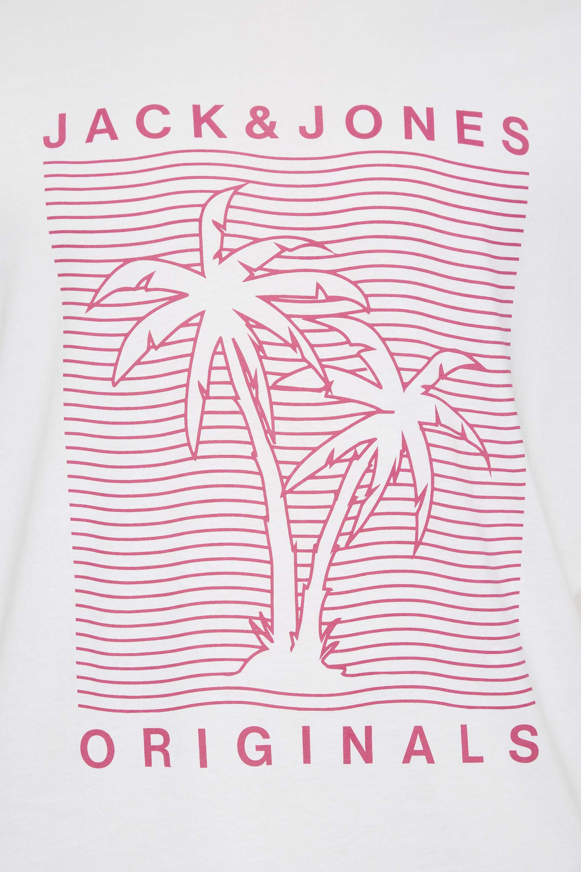 JACK & JONES Big & Tall White Originals Palm Tree Print T-Shirt | BadRhino 2