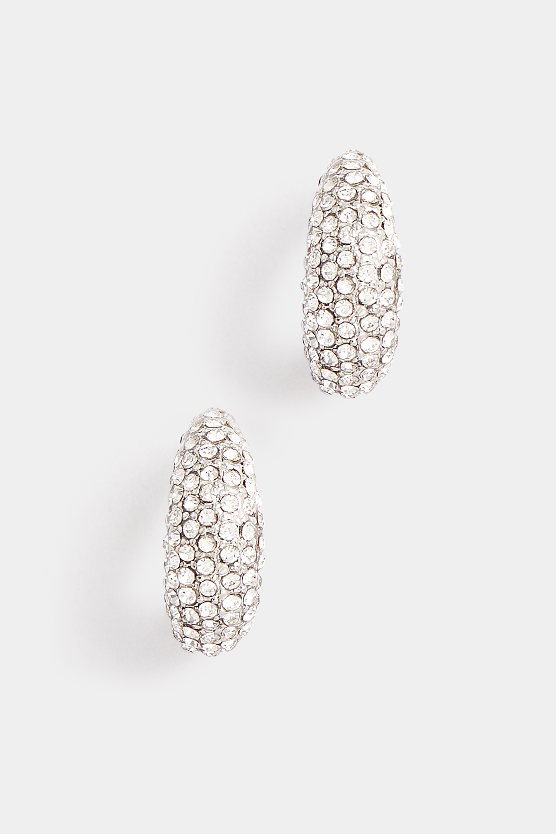 Silver Tone Diamante Cluster Hoop Earrings | Yours Clothing 2