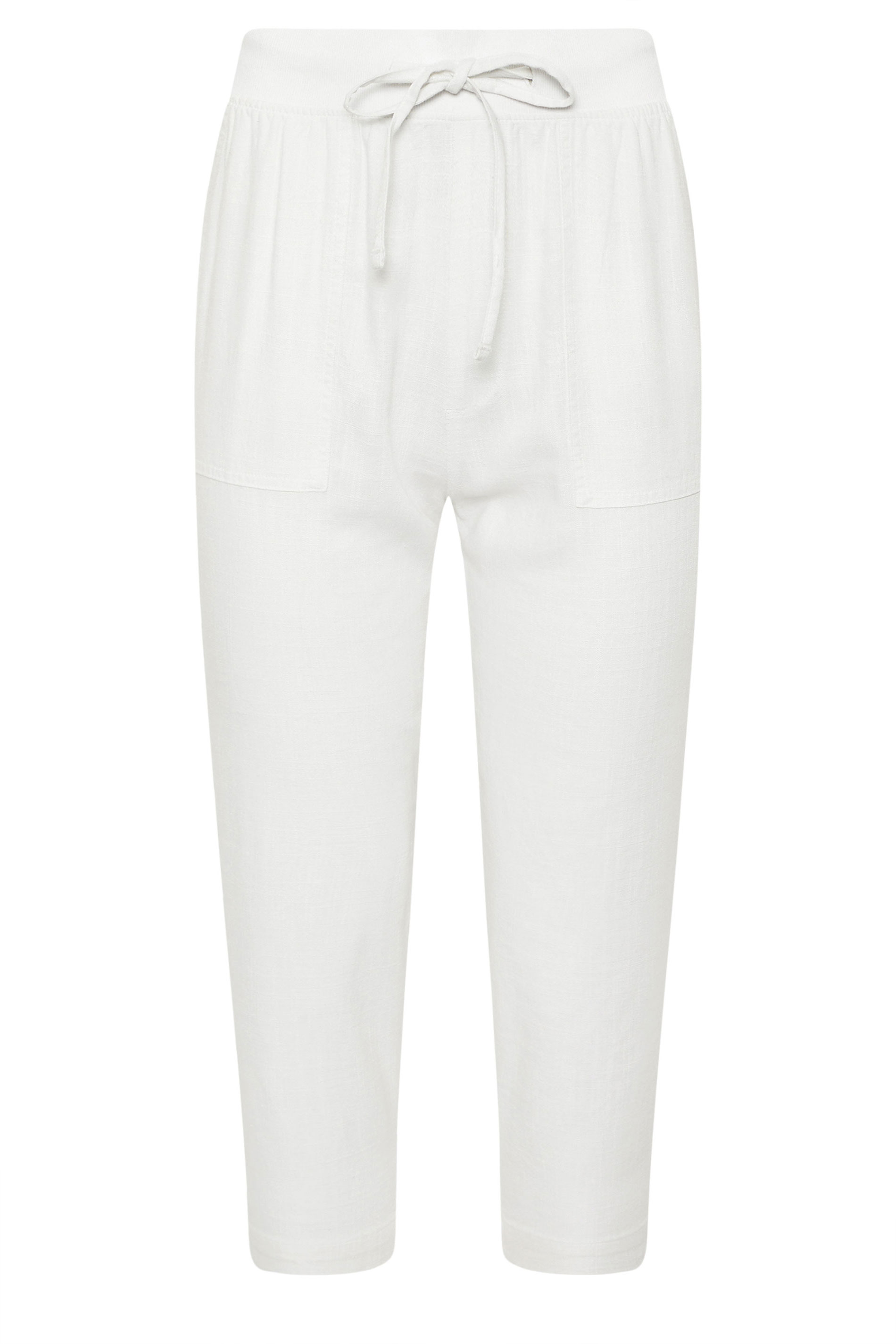 M&Co Petite White Linen Cropped Trousers | M&Co 5