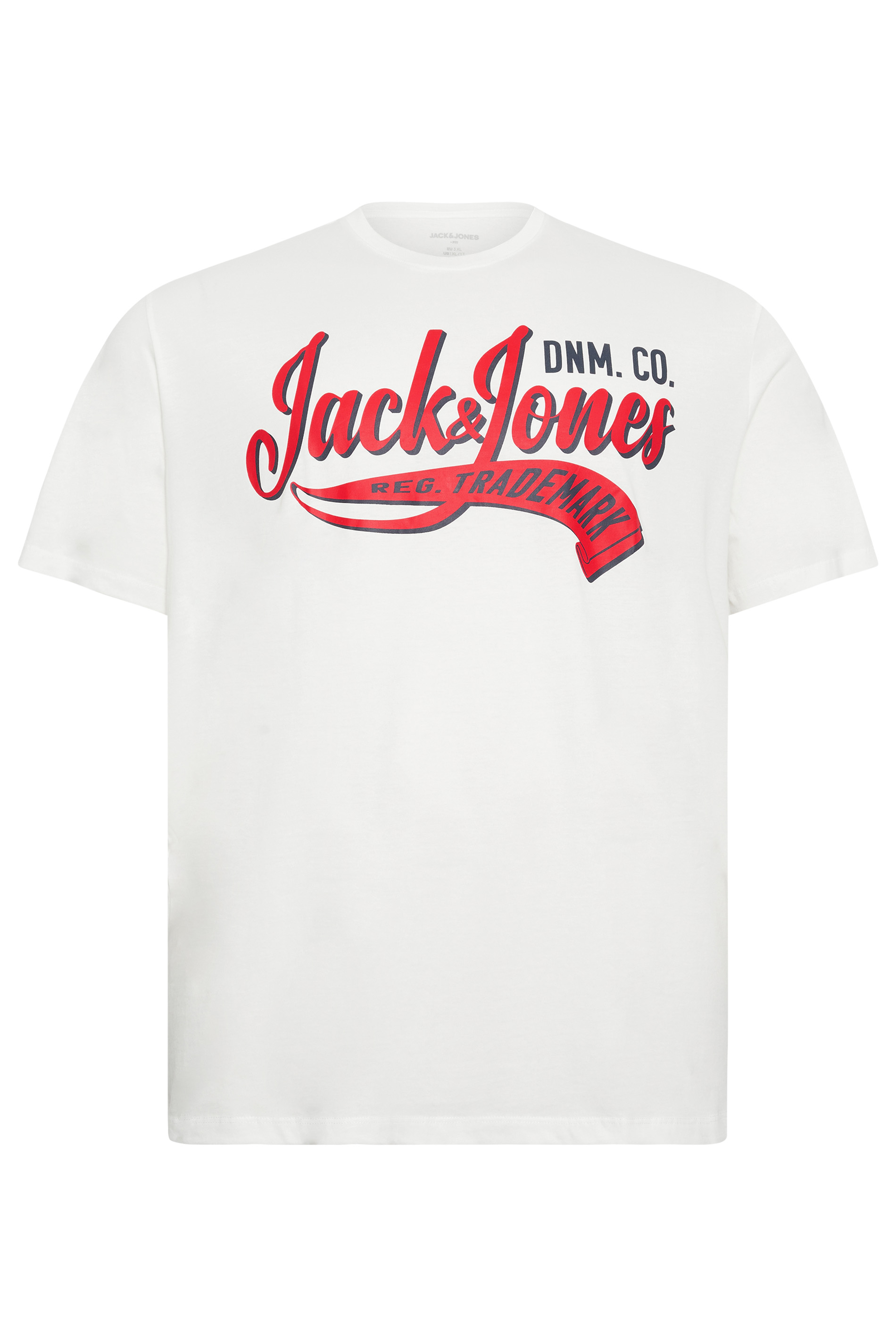 JACK & JONES Big & Tall White 'Trademark' Logo T-Shirt | BadRhino 2