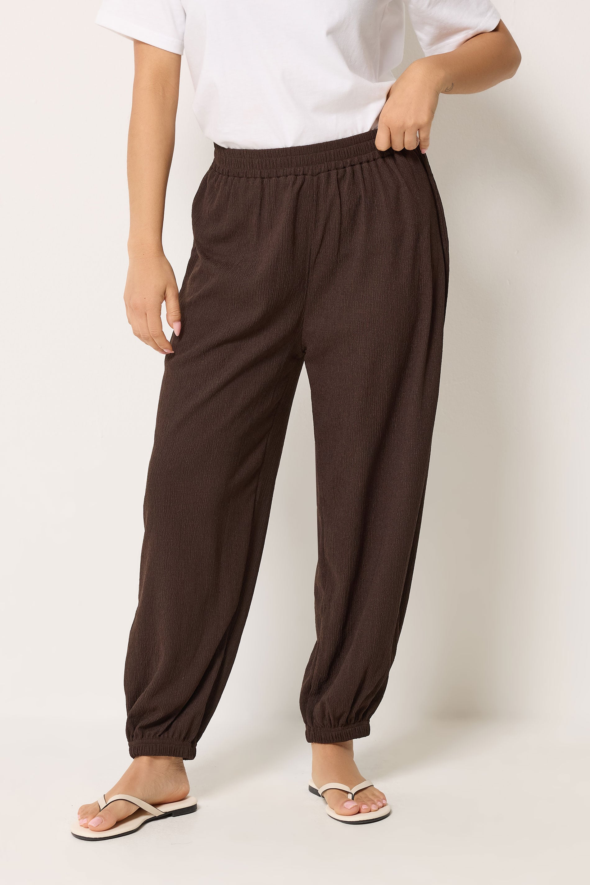M&Co Petite Chocolate Brown Balloon Trousers | M&Co 3