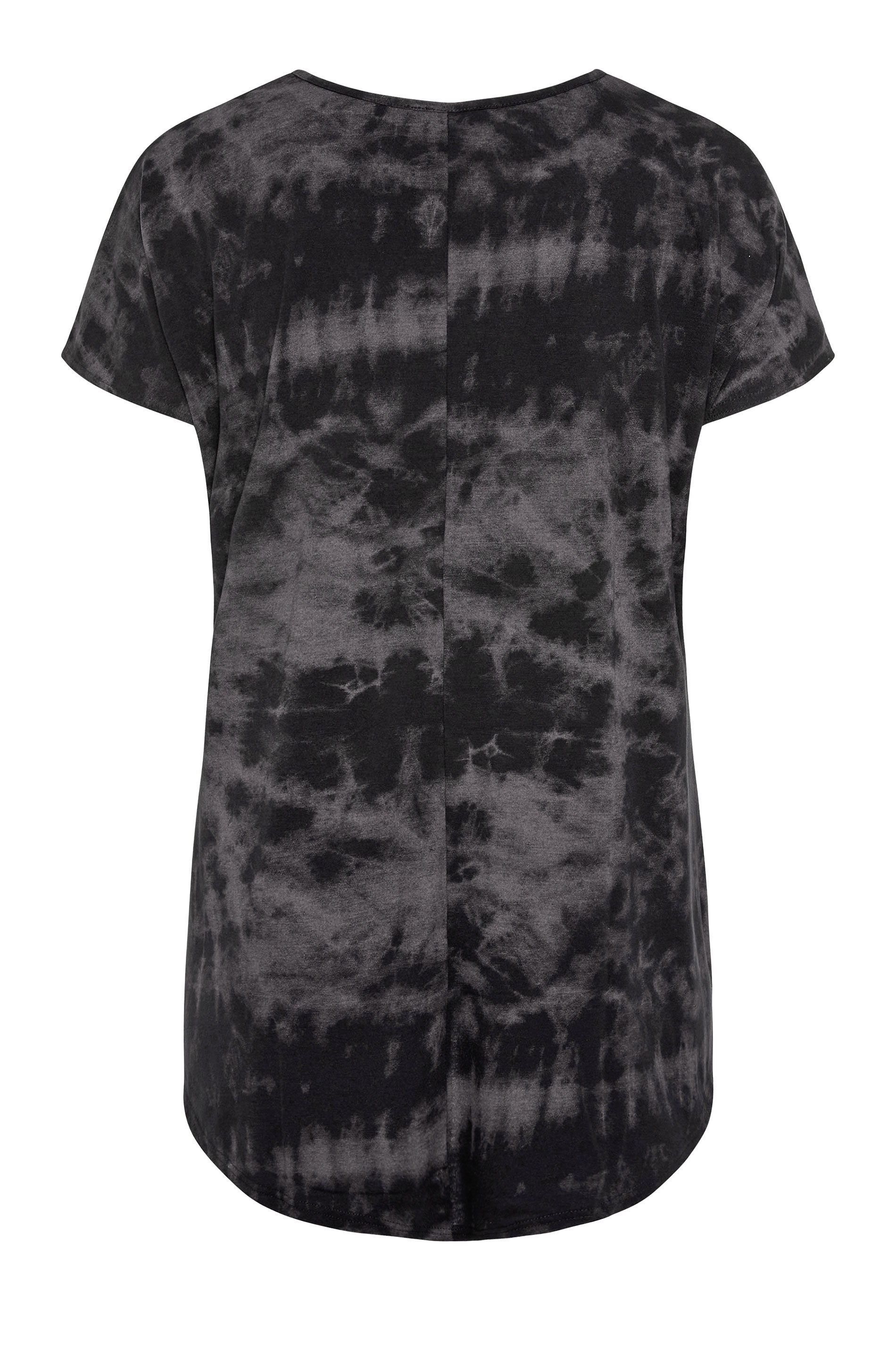 Grande taille  Tops Grande taille  Tops Casual | T-Shirt Noir Tie & Dye 'Love & Rock' - TJ18806