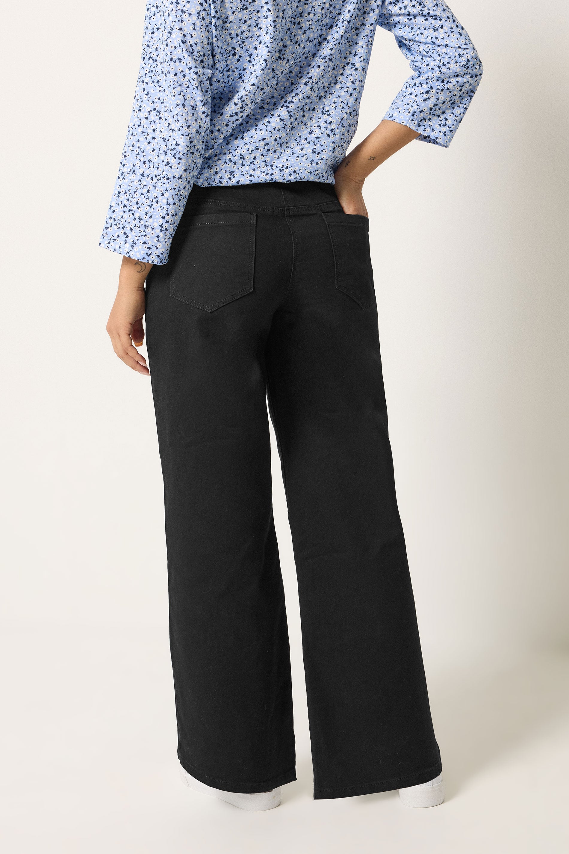 M&Co Petite Black Wide Leg Jeggings | M&Co 2