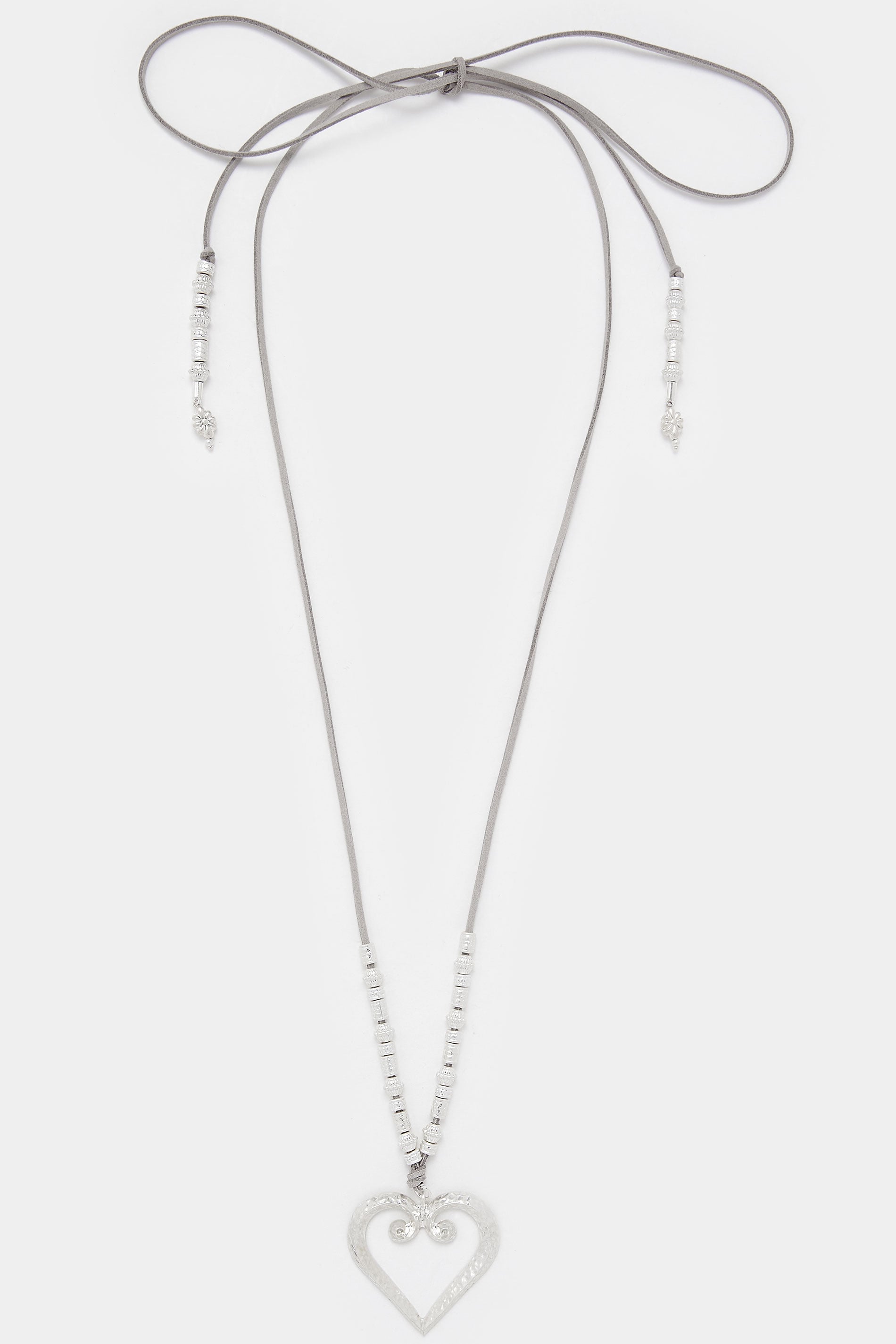 Silver Tone Tone Pendant Heart Long Layered Necklace | Yours Clothing 3