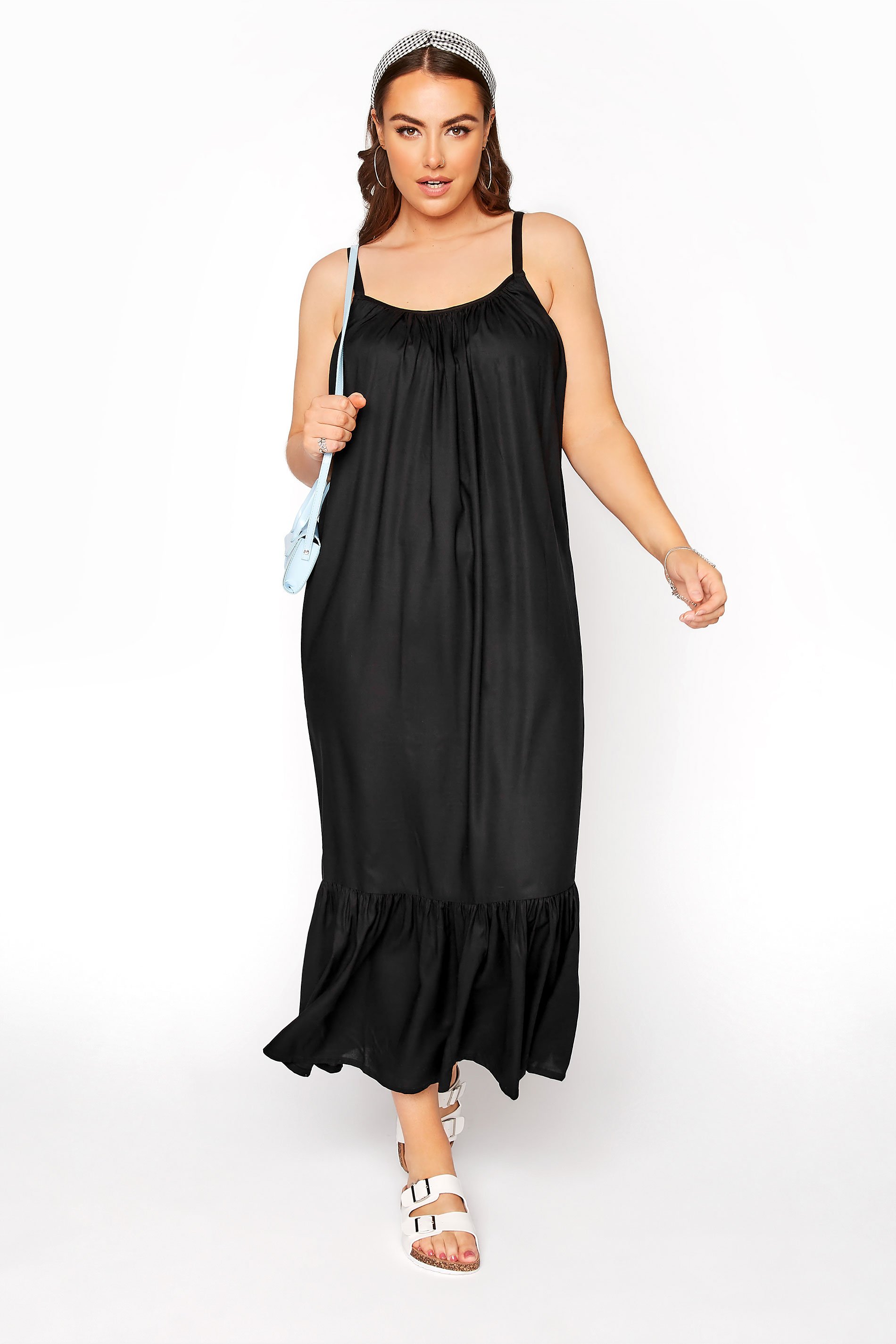 Black Strappy Beach Dress  Yours Clothing