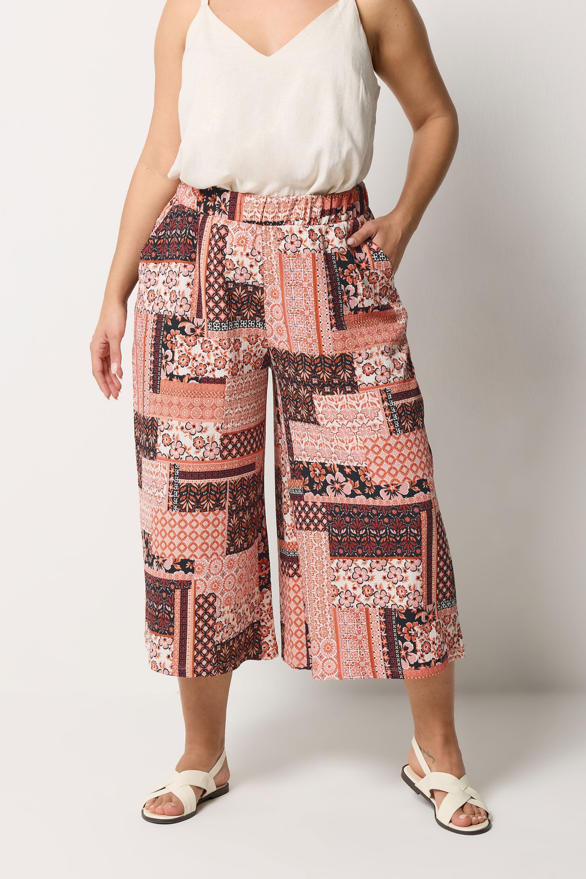 YOURS Plus Size Orange Paisley Culottes | Yours Clothing 3