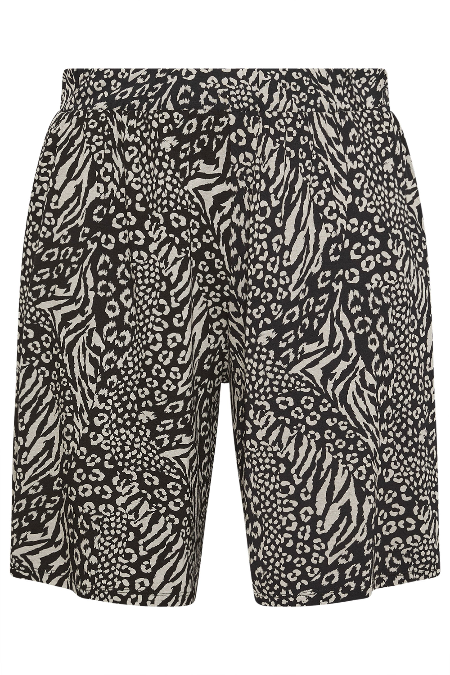 YOURS Plus Size Black Animal Shorts | Yours Clothing 5