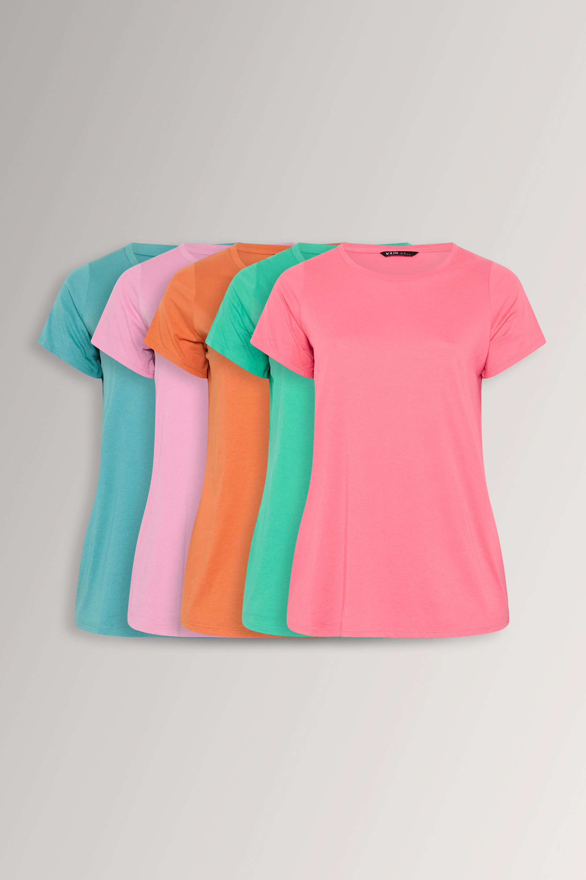 YOURS 5 PACK Plus Size Pink & Orange Core T-Shirts | Yours Clothing 3
