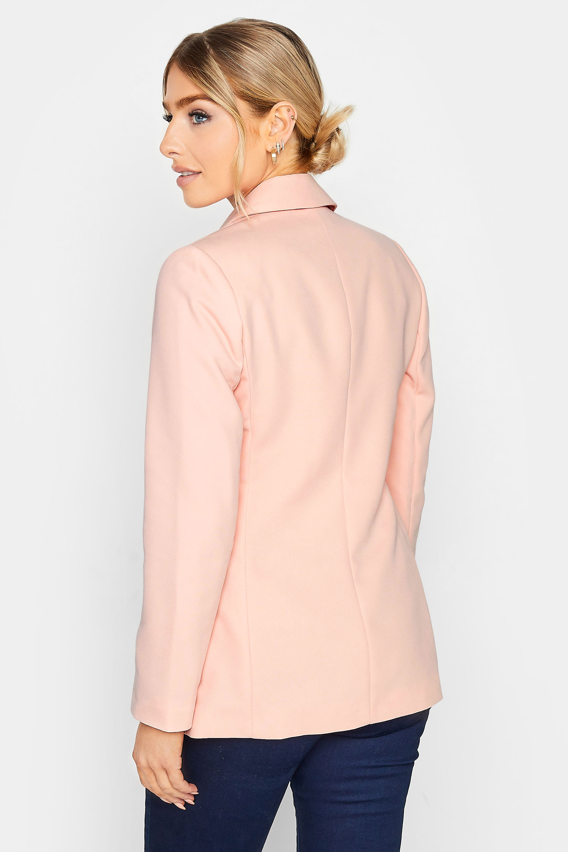 M&Co Pink Tailored Button Blazer | M&Co 3