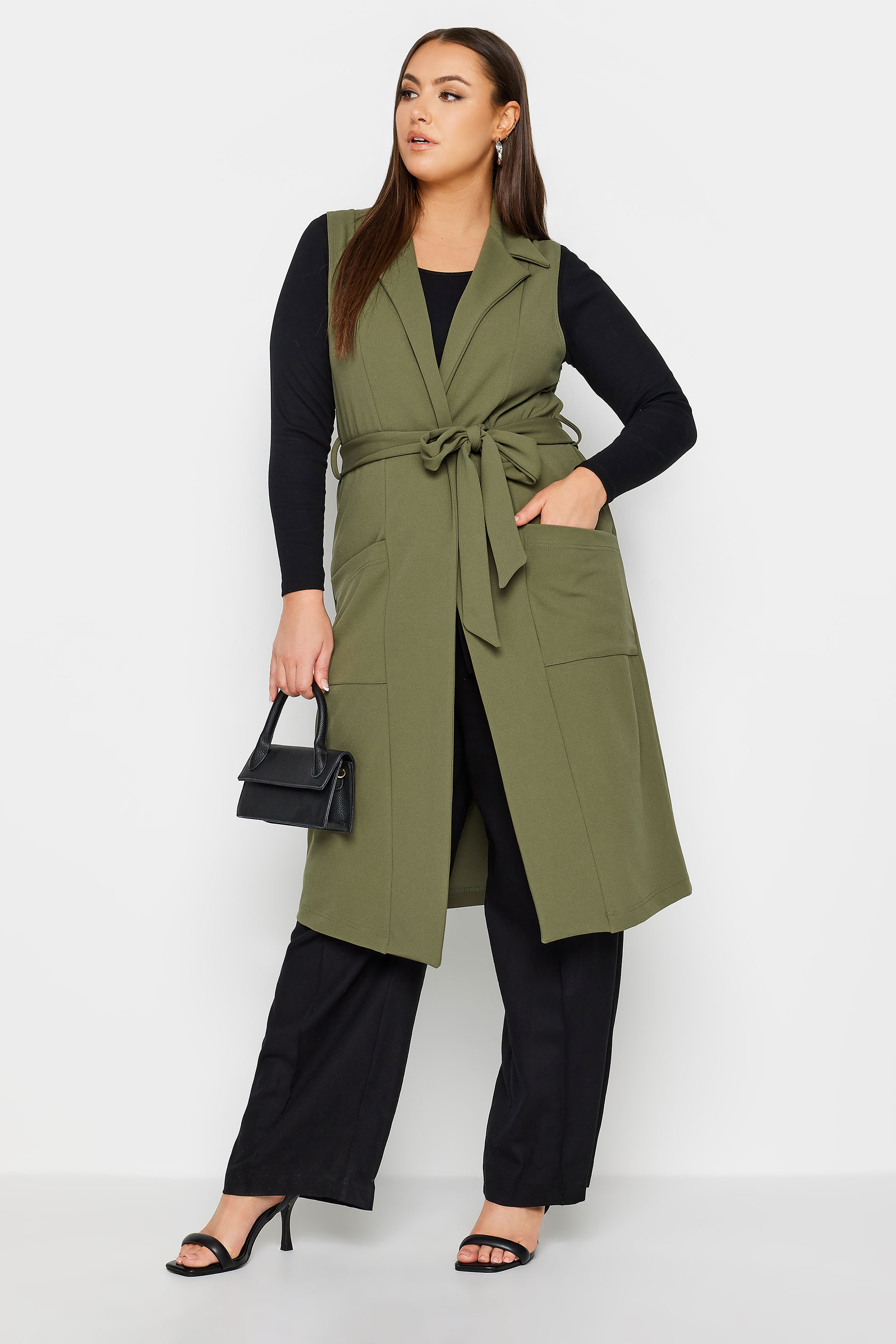 YOURS Plus Size Black Longline Waistcoat | Yours Clothing 1