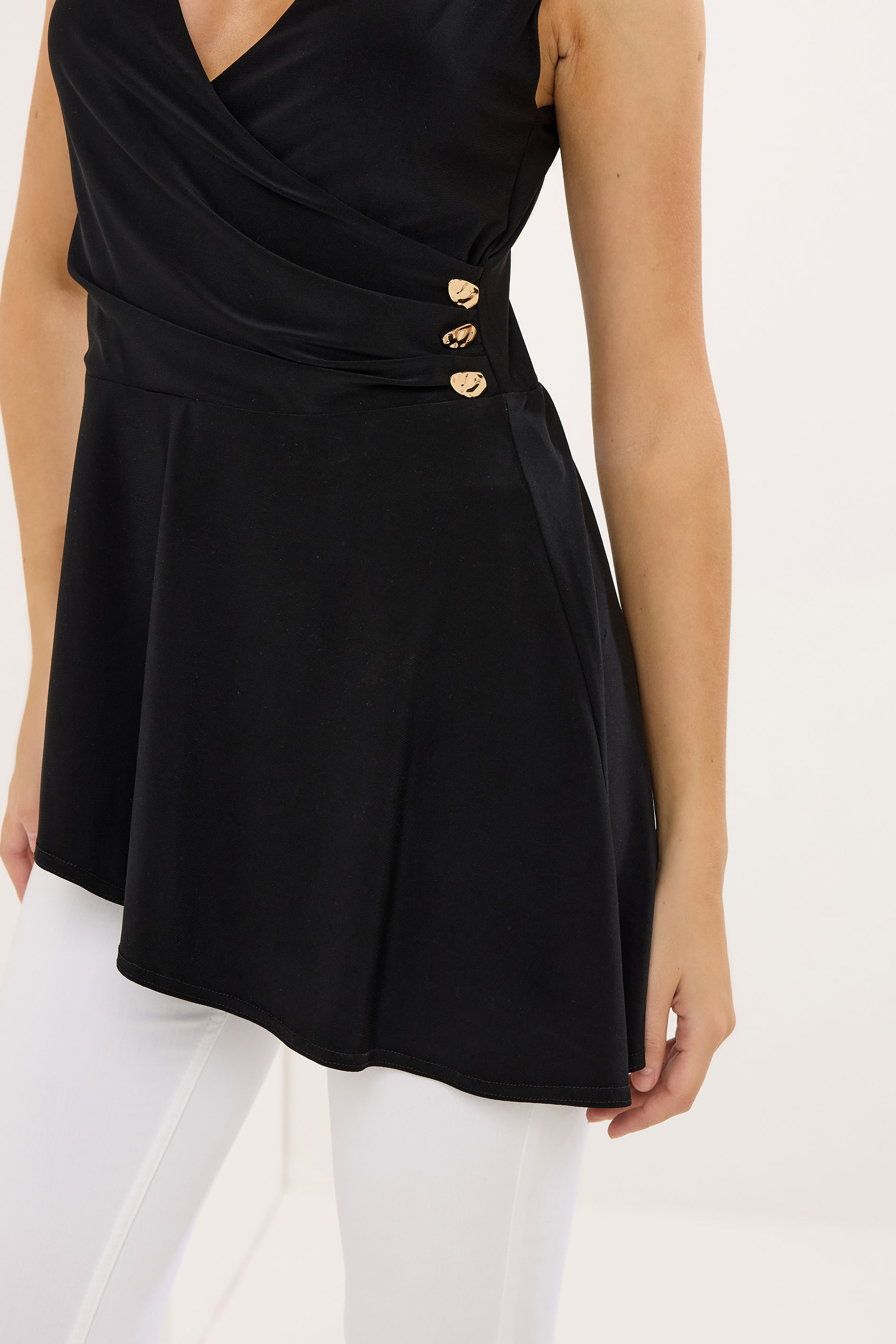 STAR Black Metal Detail Wrap Top | StarByJM 4