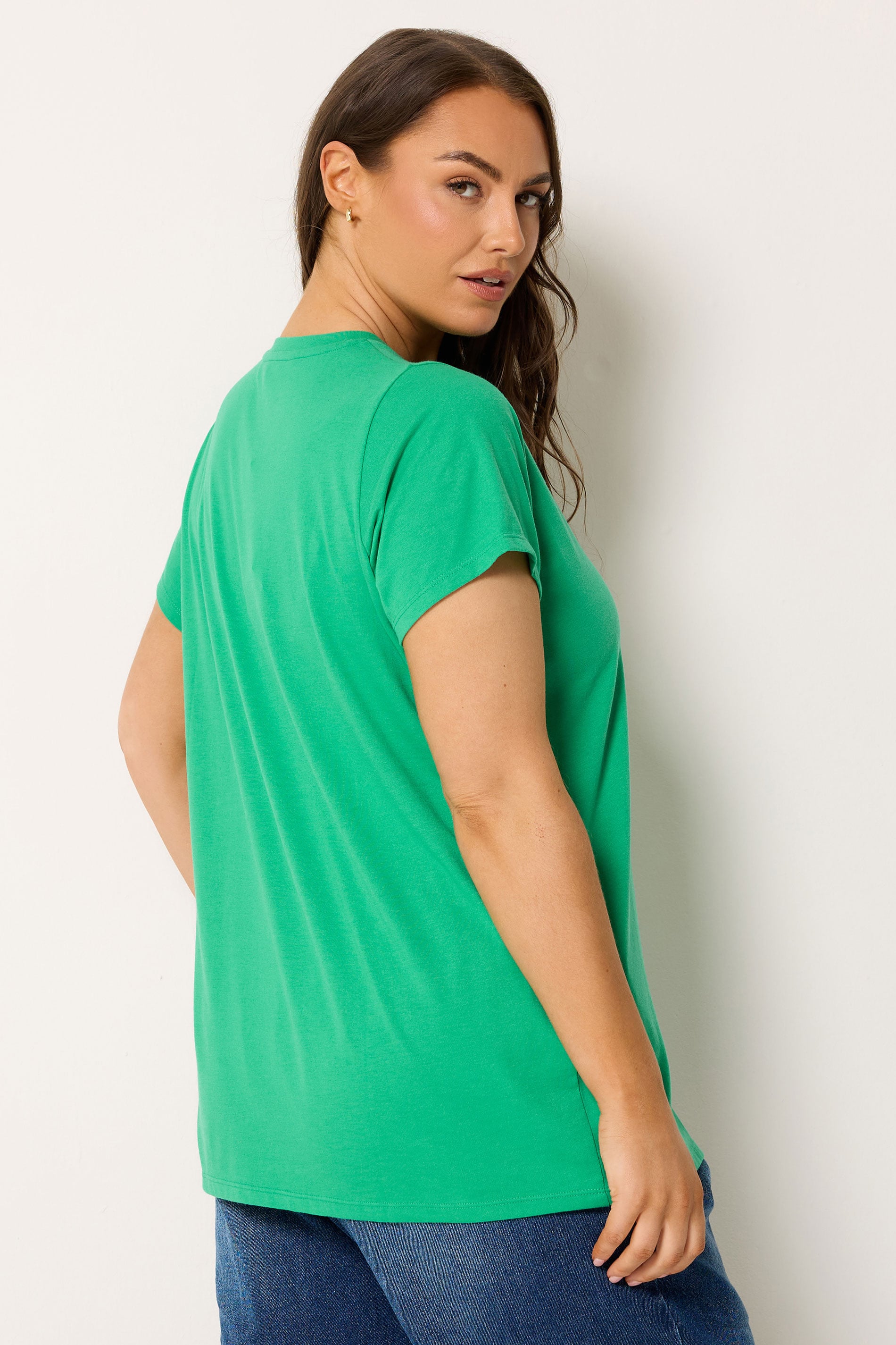 YOURS Plus Size Green Core Basic T-Shirt | Yours Clothing 2