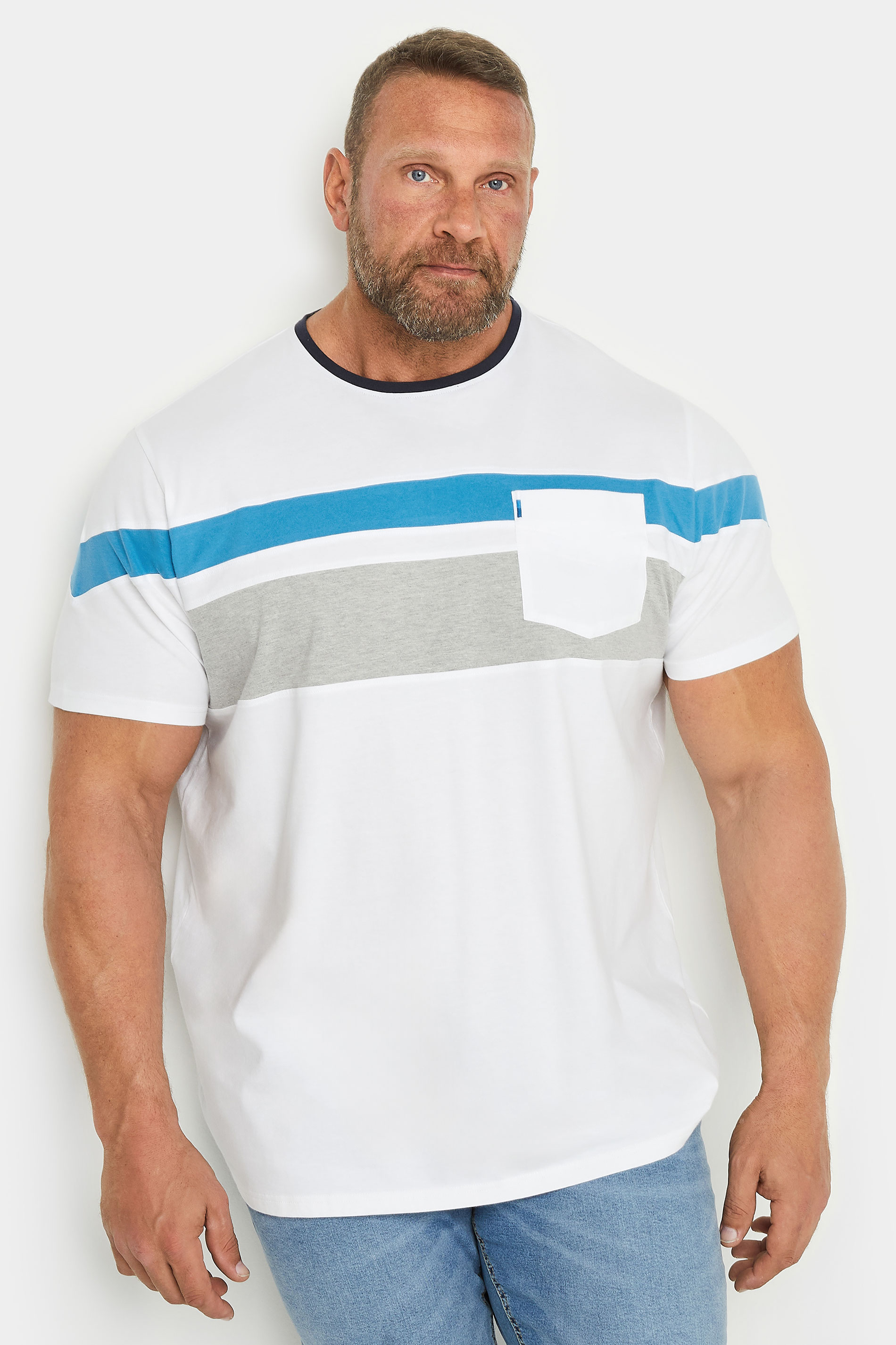 BadRhino Big & Tall White Pocket Cut & Sew T-Shirt | BadRhino 2