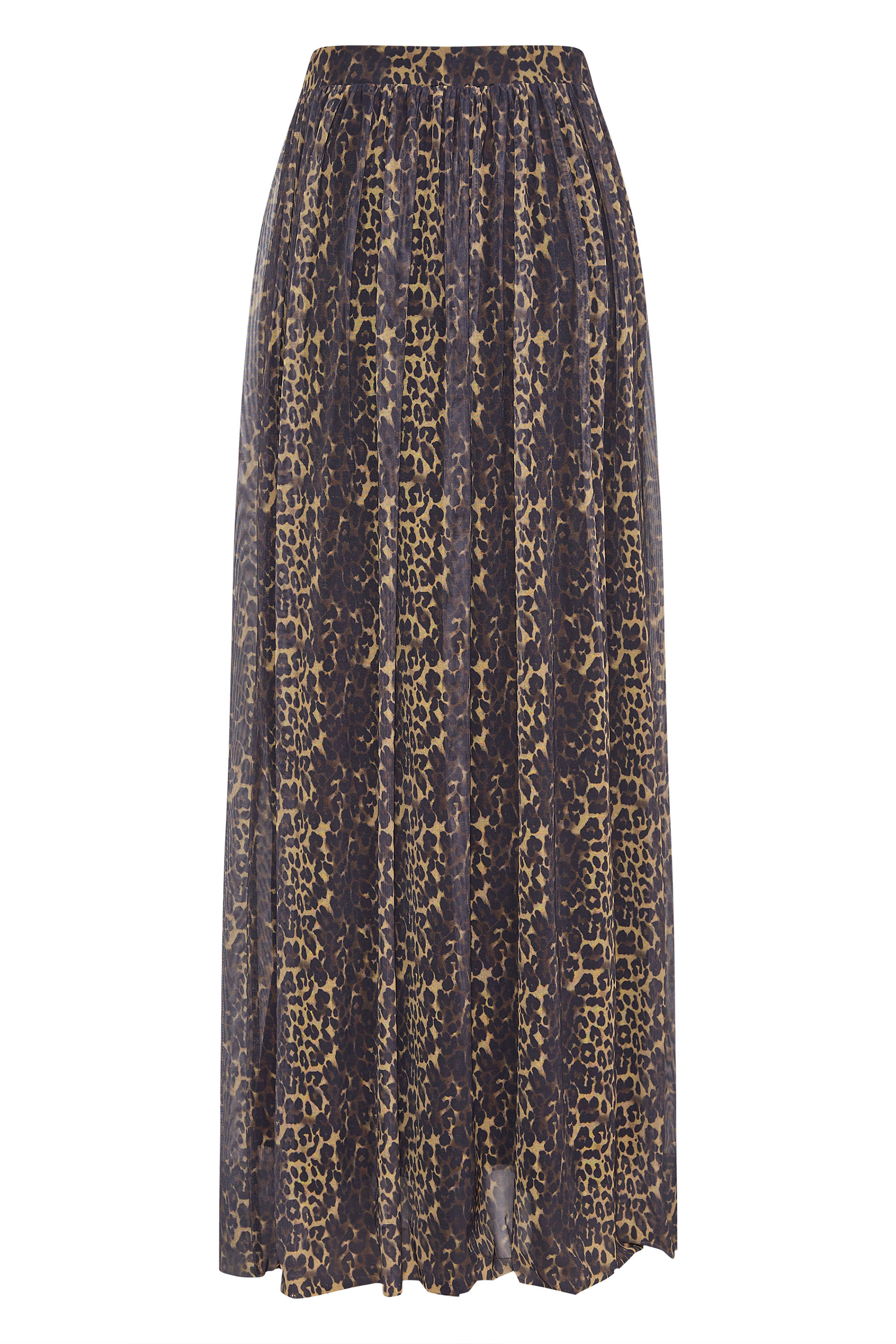 LTS Tall Women's Brown Leopard Print Mesh Maxi Skirt | Long Tall Sally