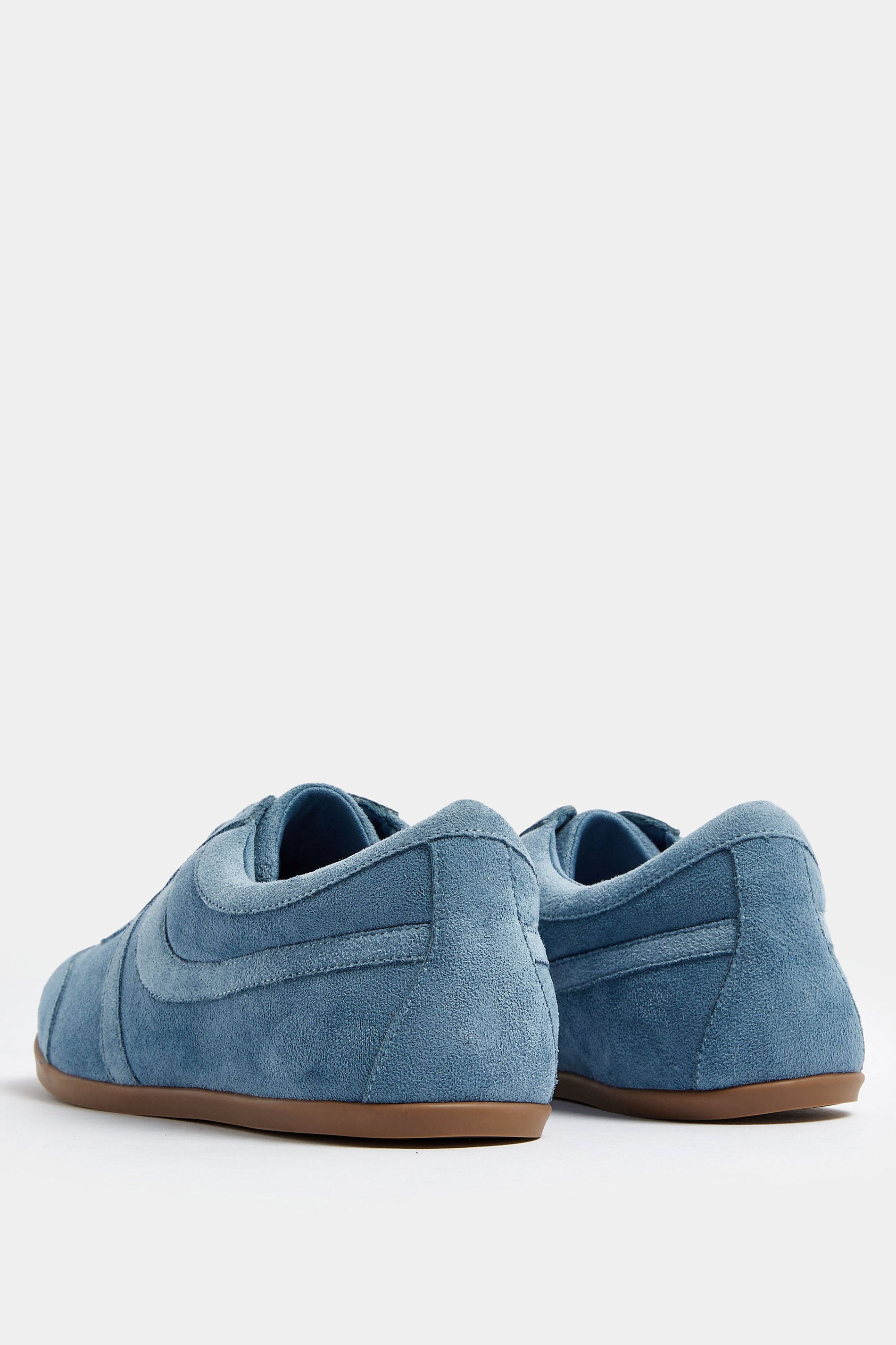 Blue Faux Suede Stripe Trainers In Extra Wide EEE Fit | Yours Clothing 4