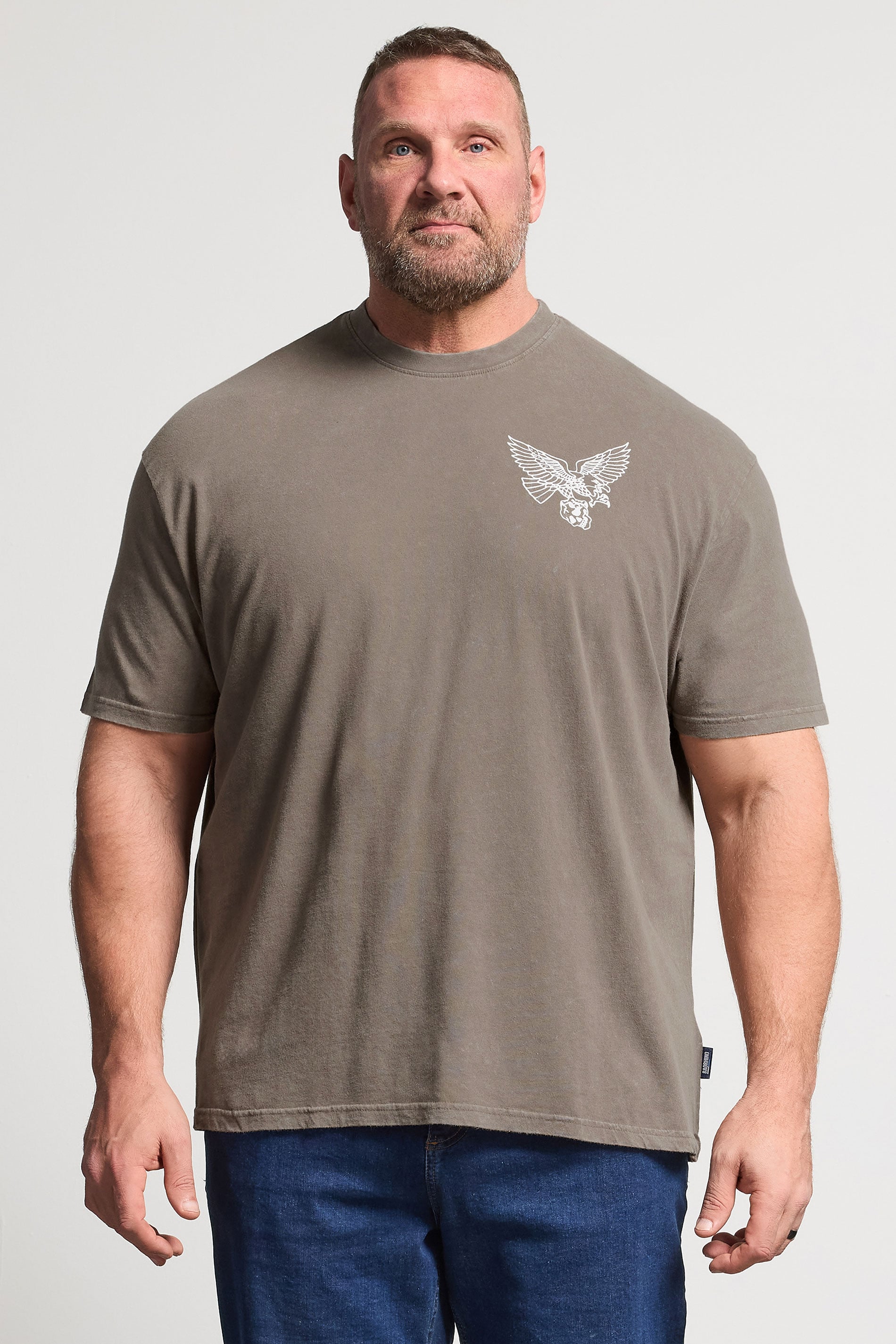 BadRhino Big & Tall Brown Acid Wash Falcon Graphic T-Shirt | BadRhino 1