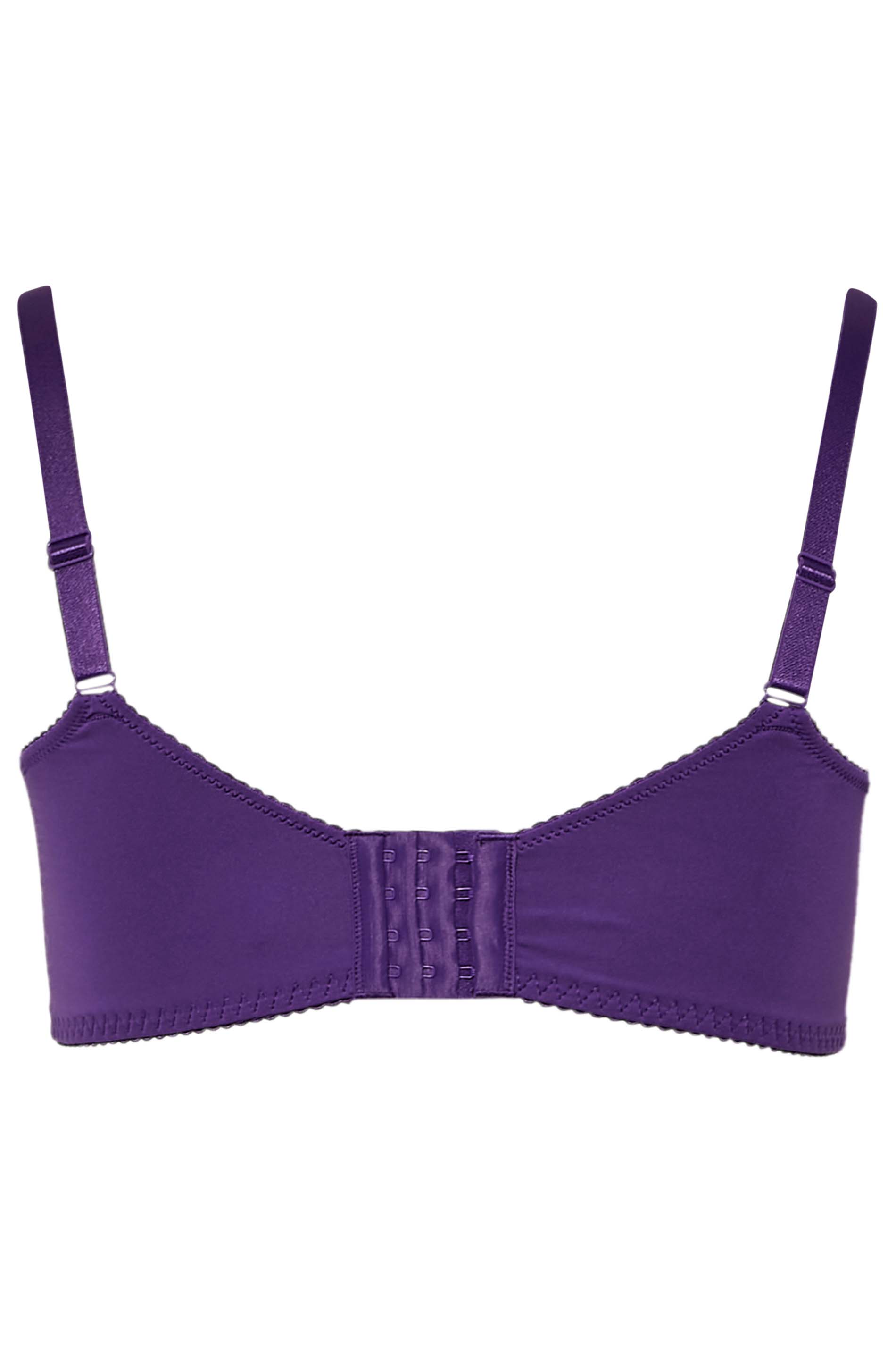Plus Size Purple Stretch Lace Non-Padded Underwired Balcony Bra