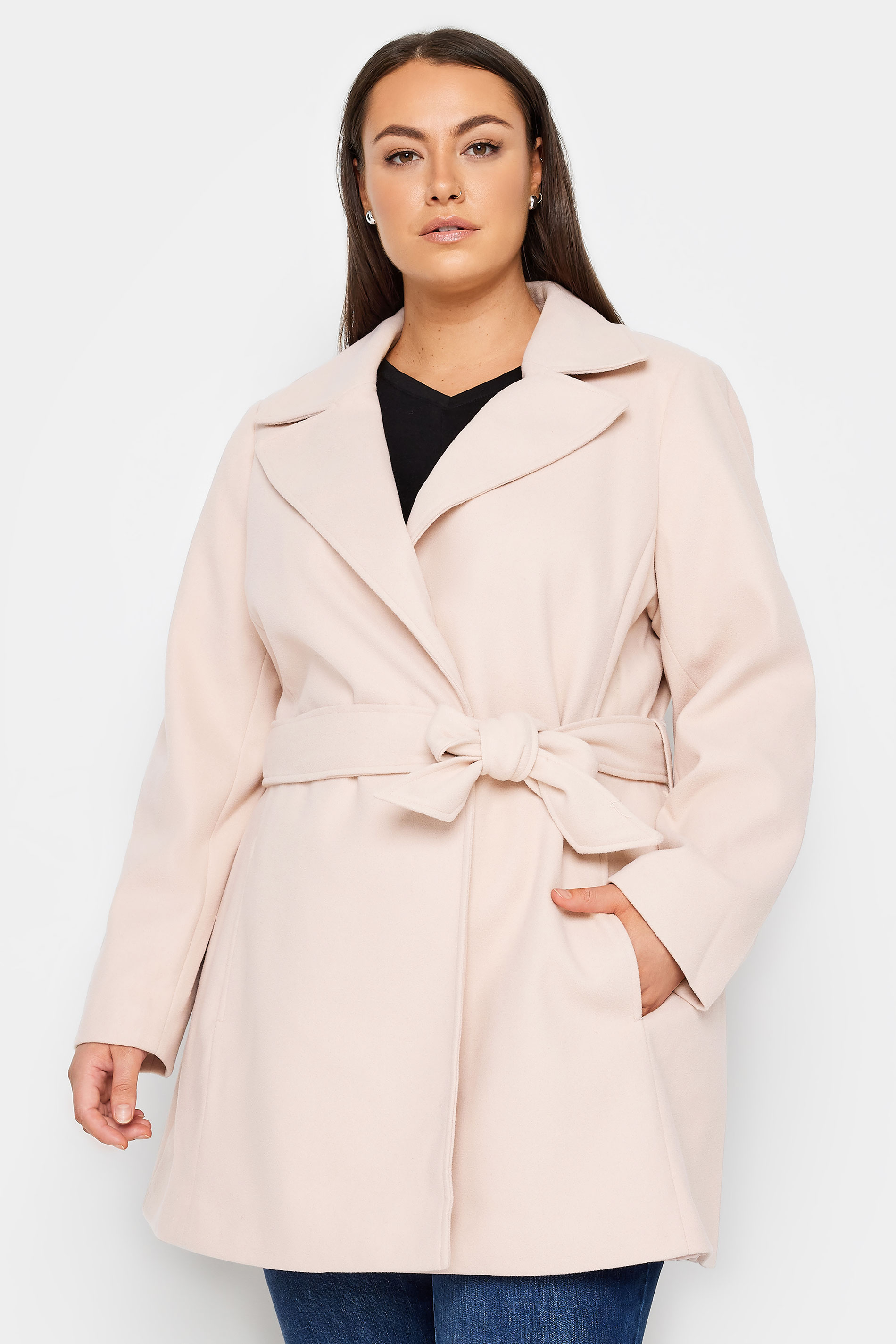 Belted Blush Pink Coat 1