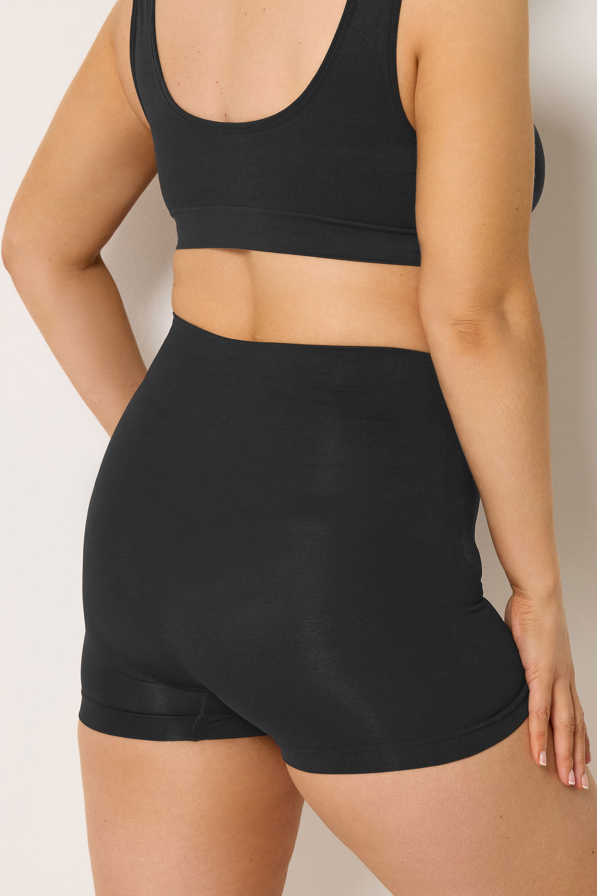 YOURSET Plus Size 2 PACK Black & Nude Seamless Control High Waisted Shorts | Yours Clothing 7