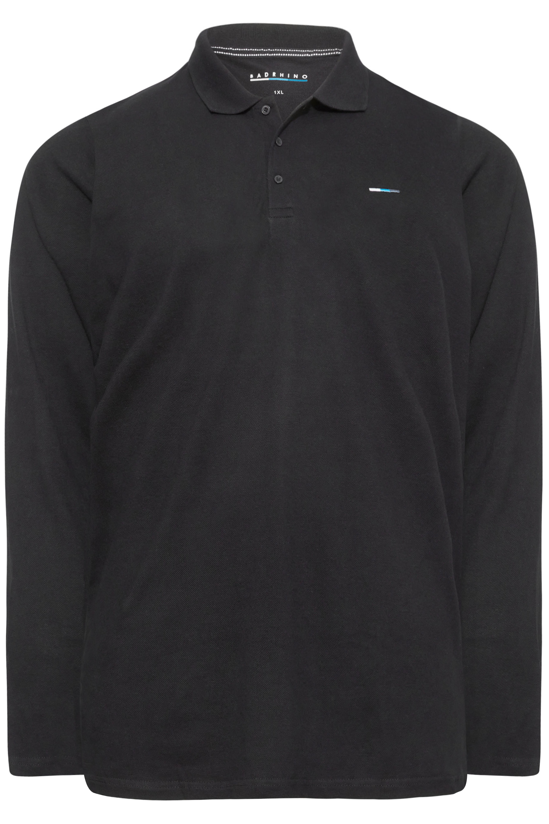 BadRhino Black Essential Long Sleeve Polo Shirt | BadRhino 3
