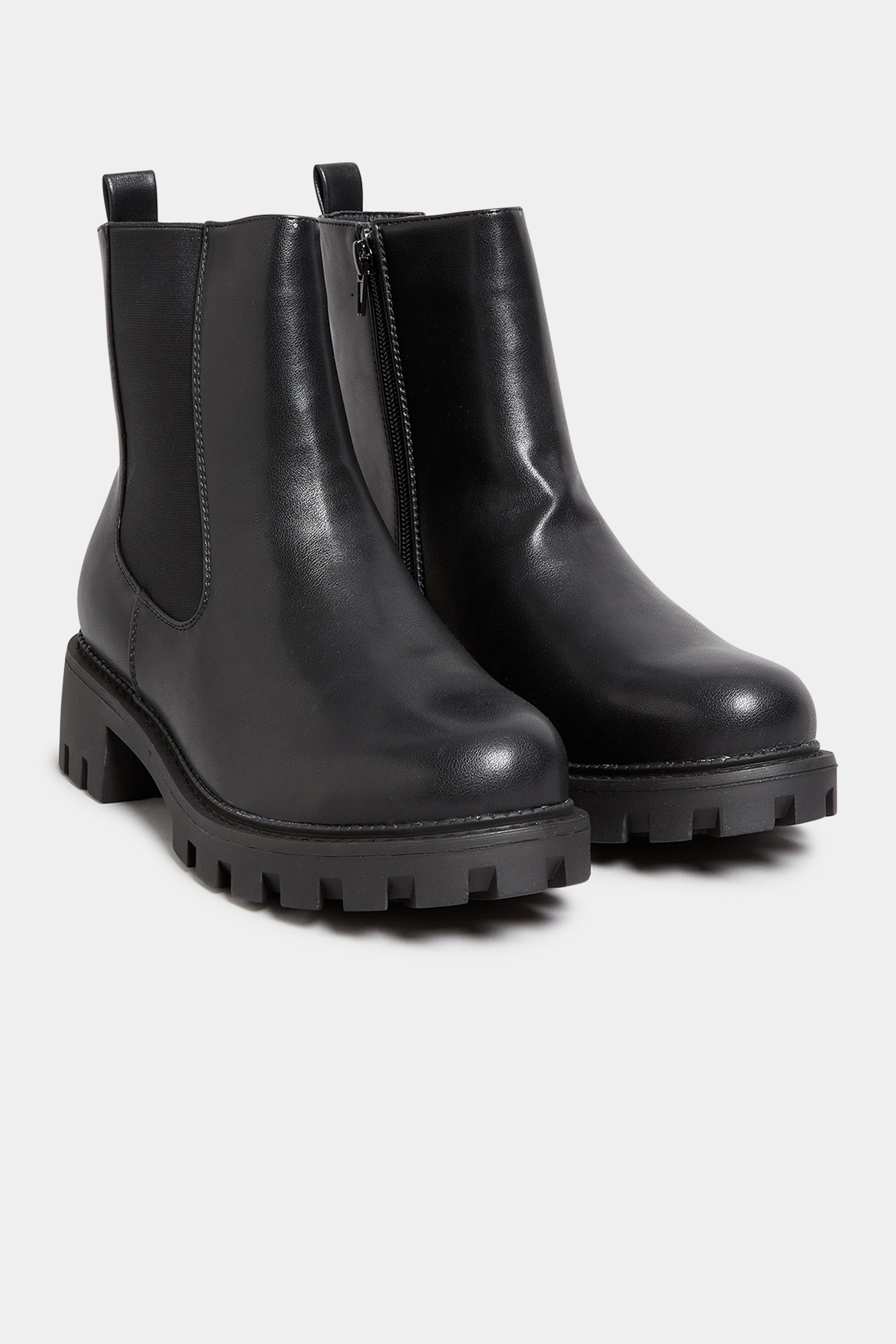 Black Chunky Chelsea Boots In Wide E Fit And Extra Wide Eee Fit Yours Clothing