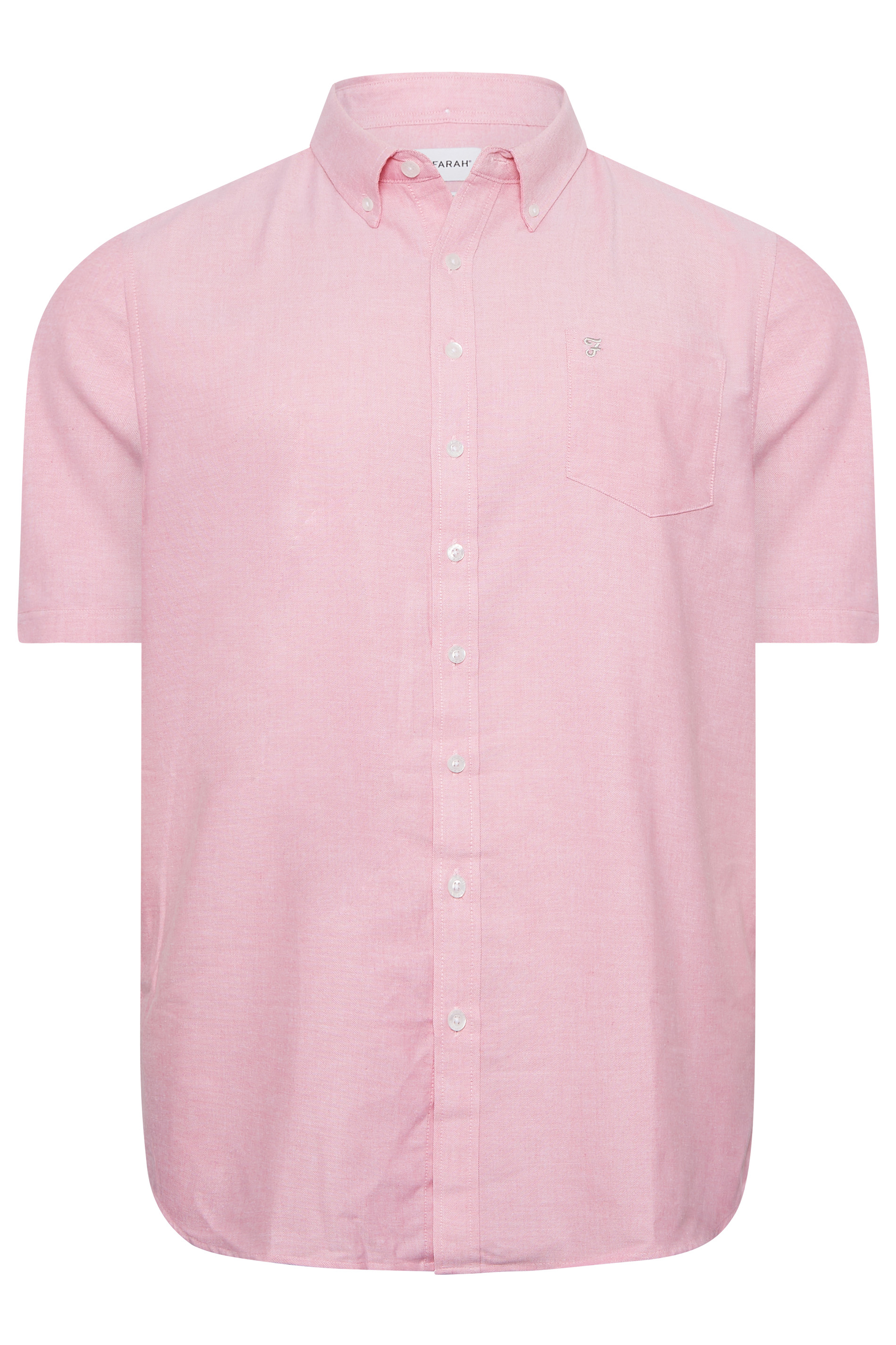 FARAH Big & Tall Pink Short Sleeve Shirt | BadRhino 3