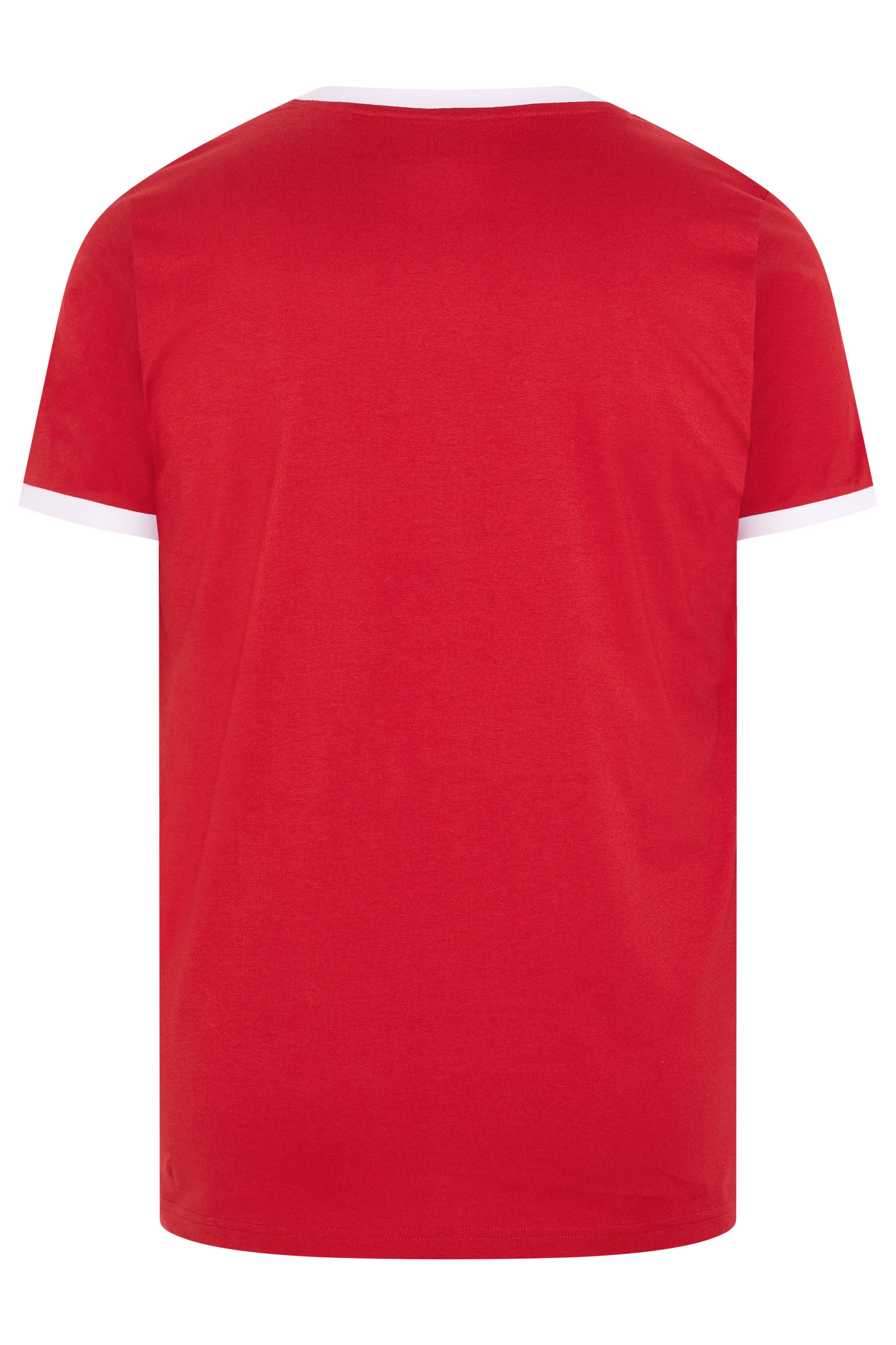 BadRhino Big & Tall Red Extra Long Ringer T-Shirt | BadRhino 6