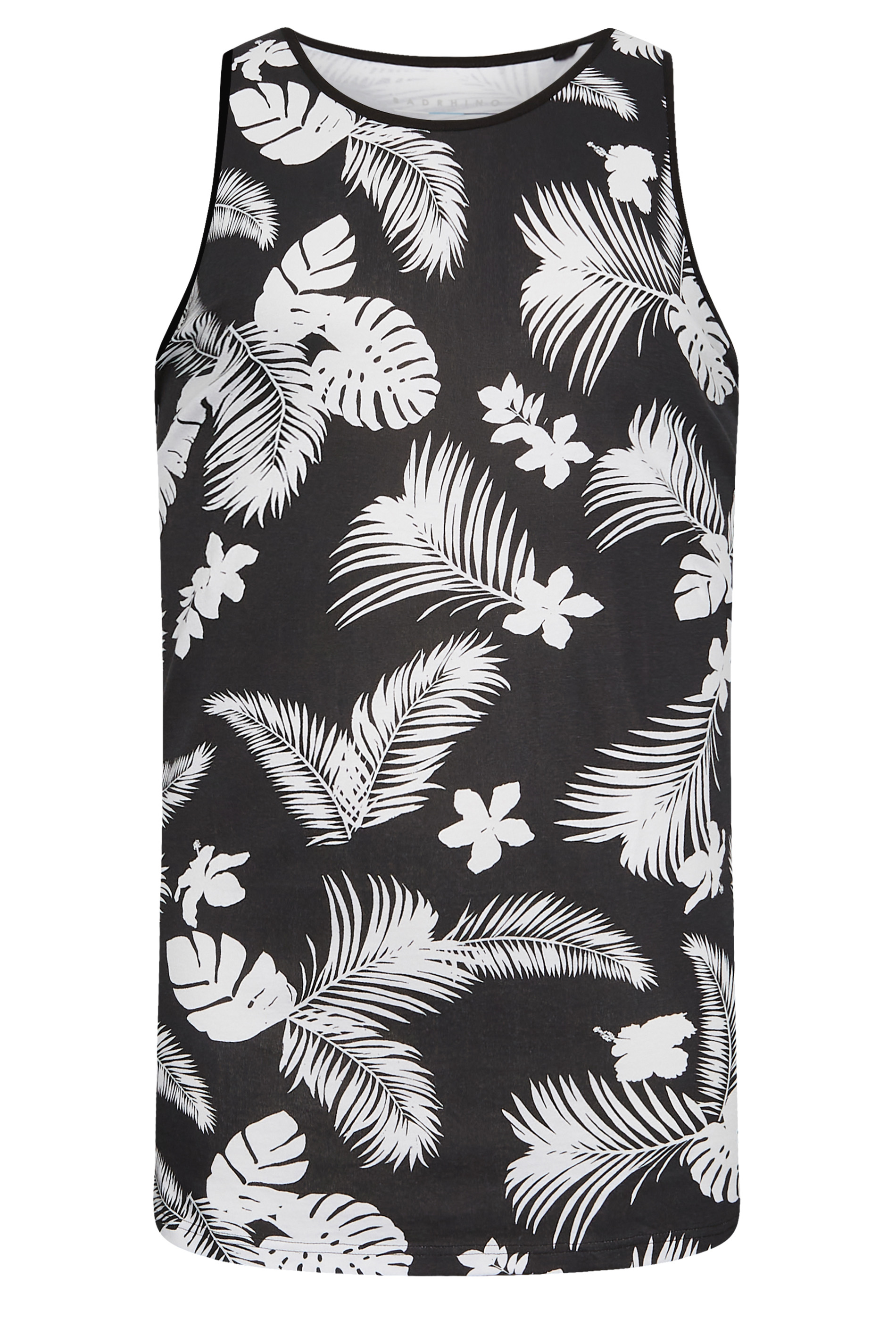 BadRhino Big & Tall Black Tropical Print Vest | BadRhino 3