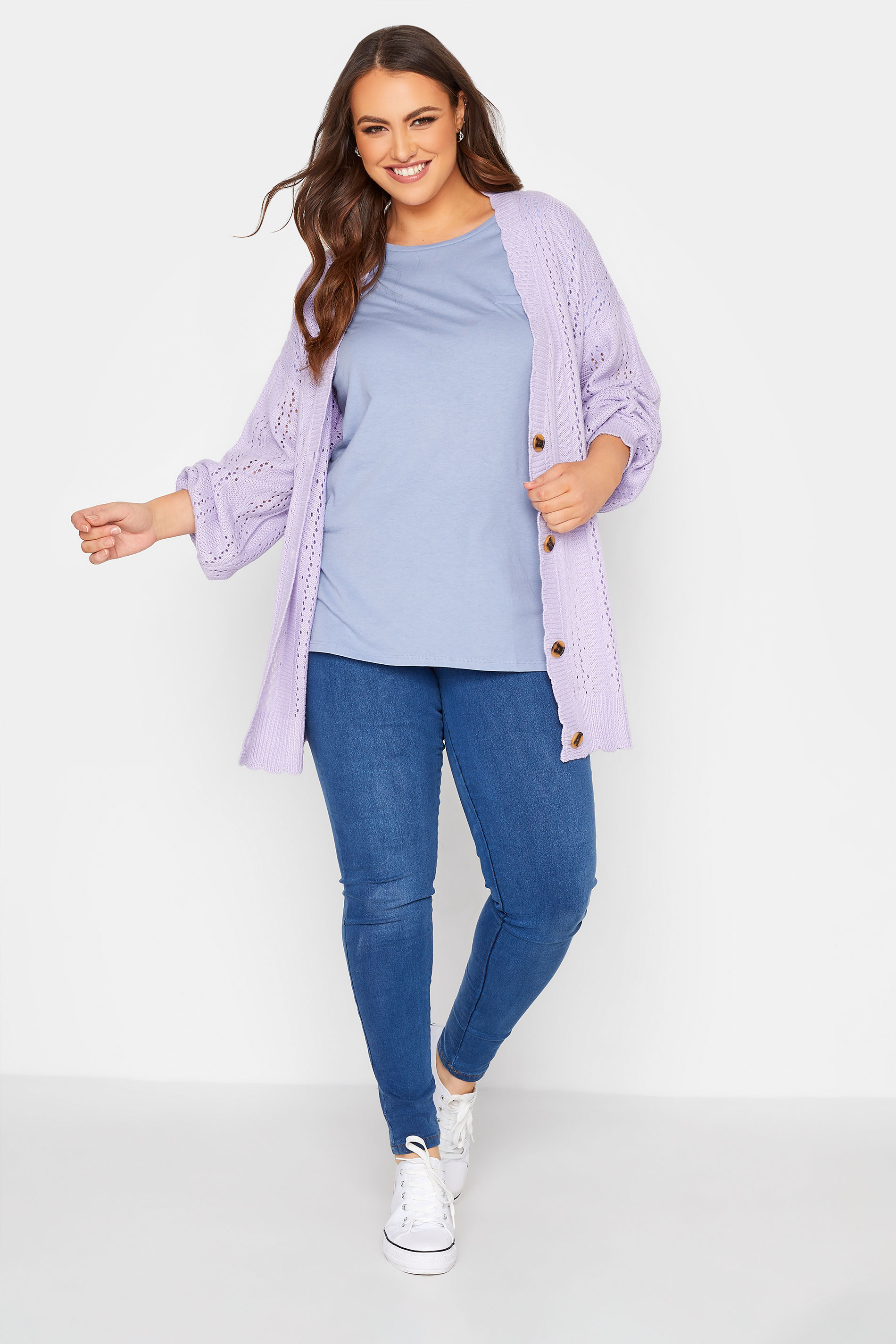 Grande taille  Tops Grande taille  Tops Casual | YOURS FOR GOOD - T-Shirt Bleu en Coton Mixte - BF12927