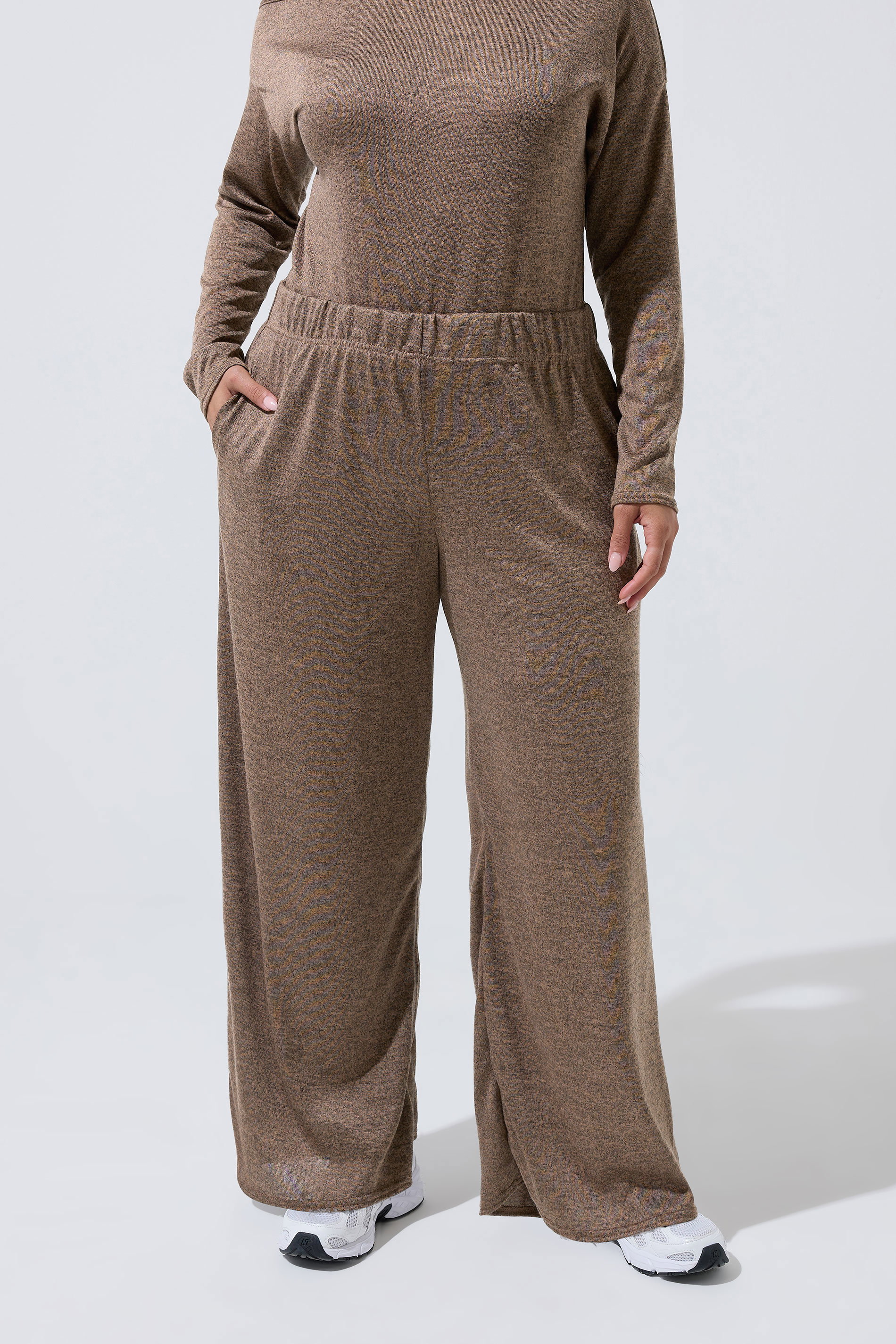 LIMITED COLLECTION Plus Size Natural Brown Wide Leg Trousers | Yours Clothing 1