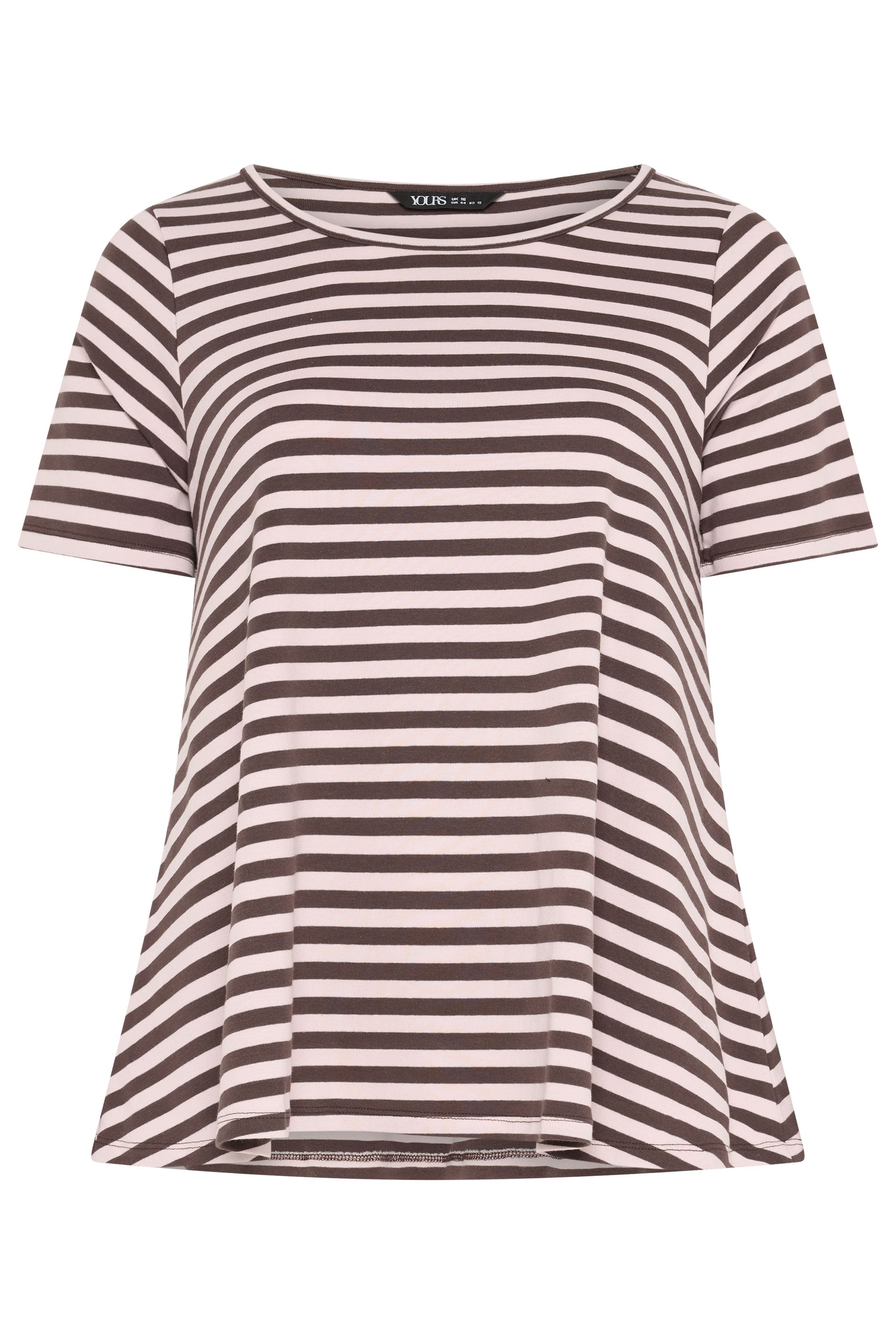 YOURS Plus Size Chocolate Brown & Pink Swing Top | Yours Clothing 5