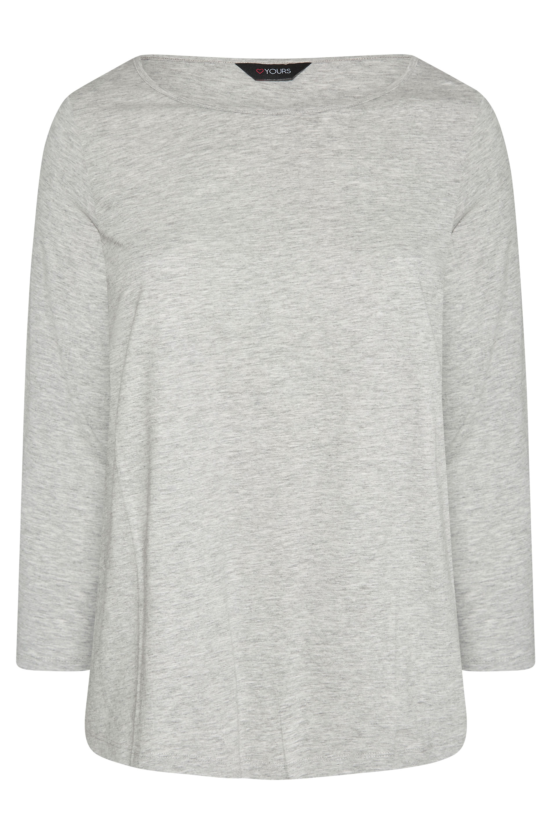 Grey Marl Long Sleeve Top | Yours Clothing