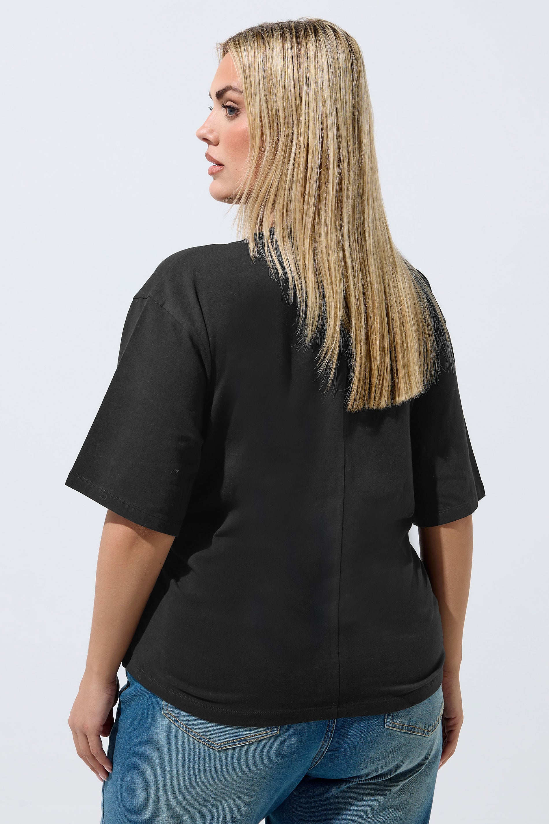 LIMITED COLLECTION Plus Size Black Cinched Waist T-shirt | Yours Clothing 2