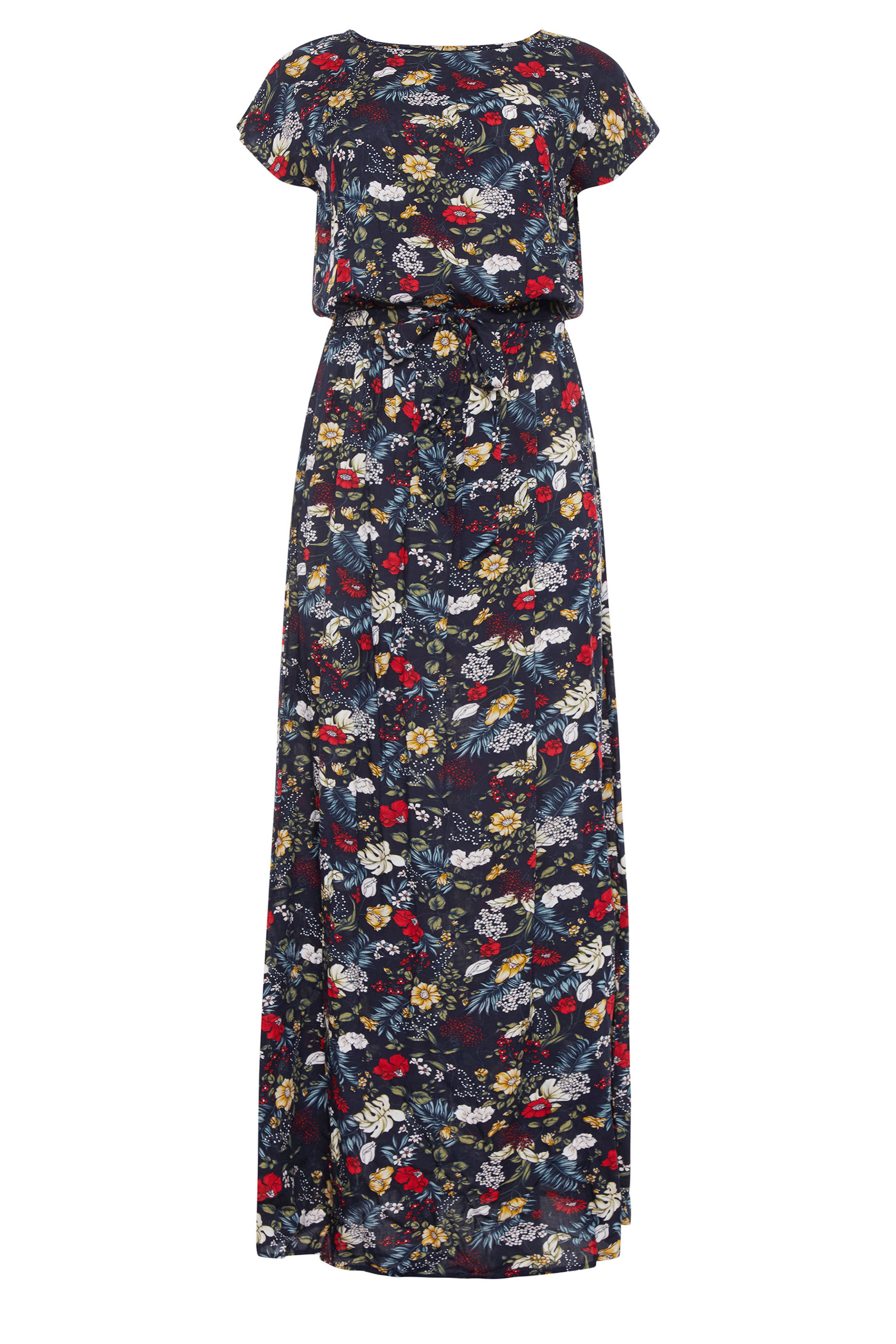 LTS Navy Floral Tie Back Maxi Dress | Long Tall Sally