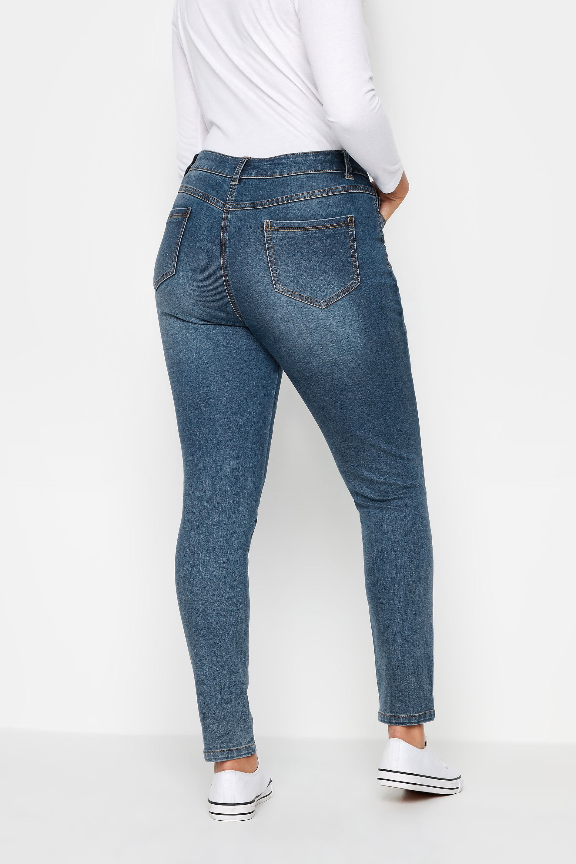 M&Co Blue Mid Wash Skinny Jeans | M&Co 3