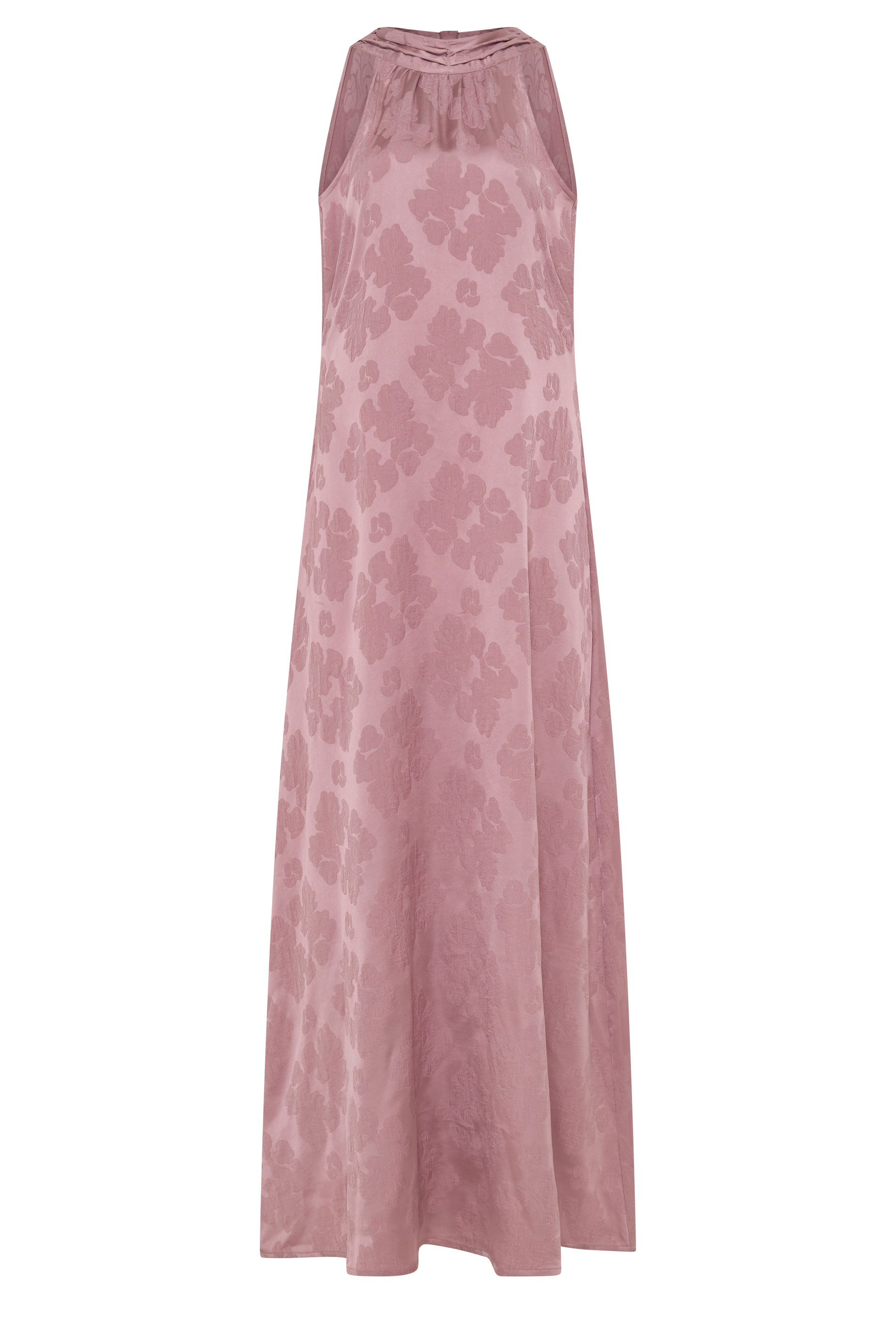 LTS Tall Women's Pink Jacquard Halterneck Maxi Dress | Long Tall Sally 5