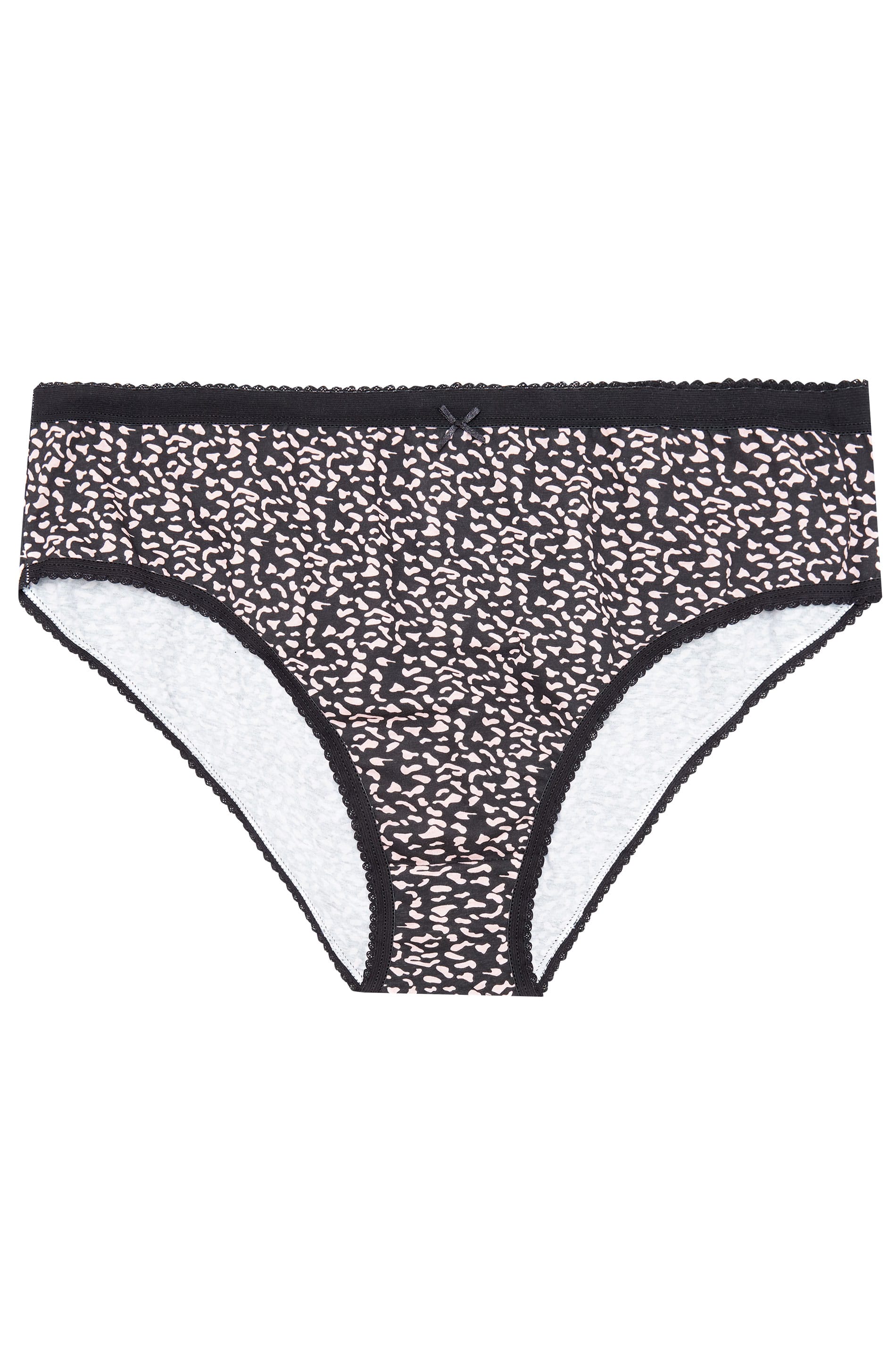 5 PACK Black Animal Print High Leg Briefs | Yours Clothing